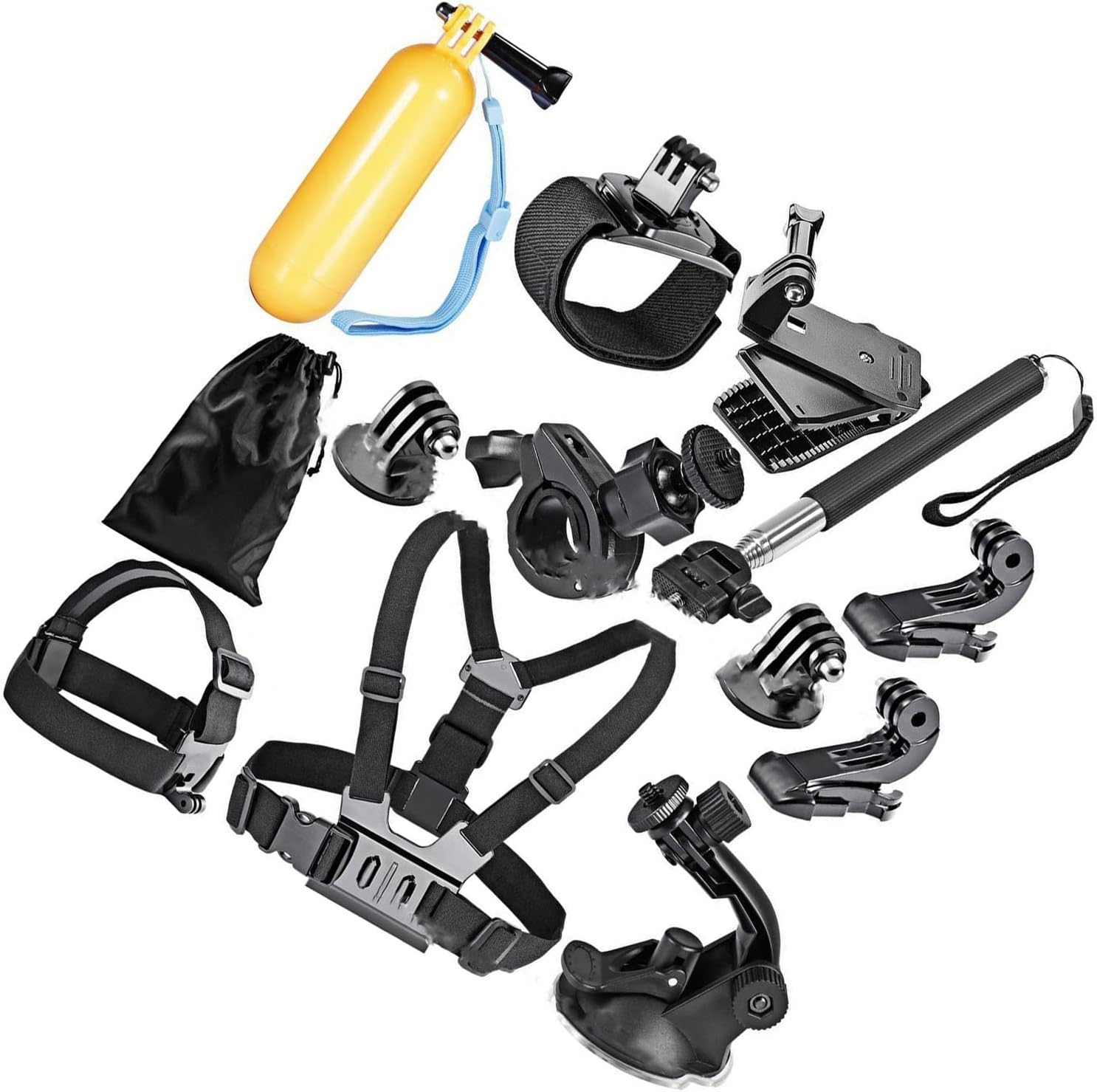 Pilipane Action Camera Accessories, 12PCS Action Camera Accessories Kit, Camera Accessory Bundle Adjust Headband, Floating Handle, and More for 11 10
