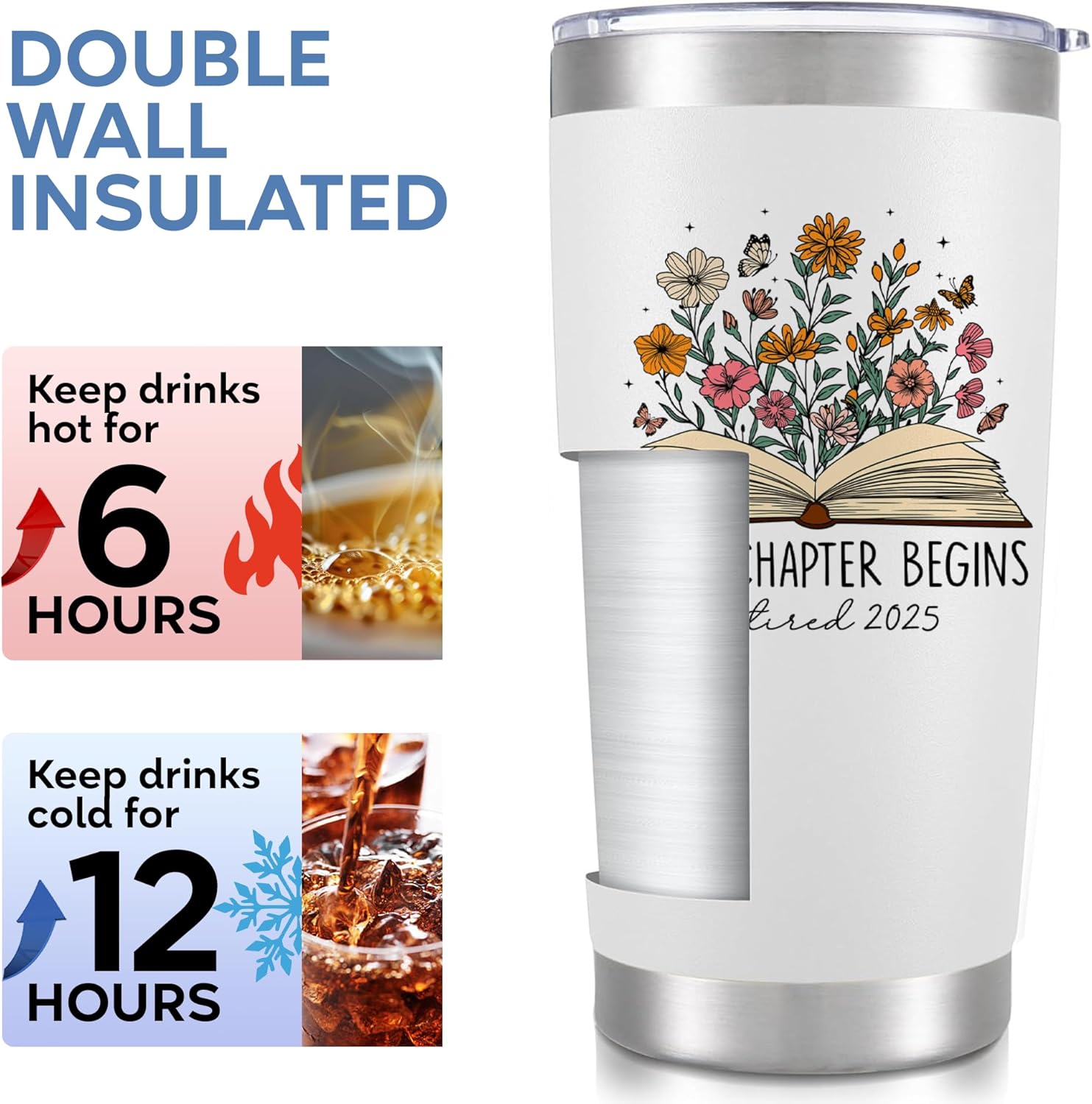 Retirement Gift For Woman 2025, Retirement Tumbler, Retired 2025 Coffee Cup - Retired Gifts Birthday Gifts Christmas Presents for Female Mom Grandma Teacher Nurse Coworkers - Image 2