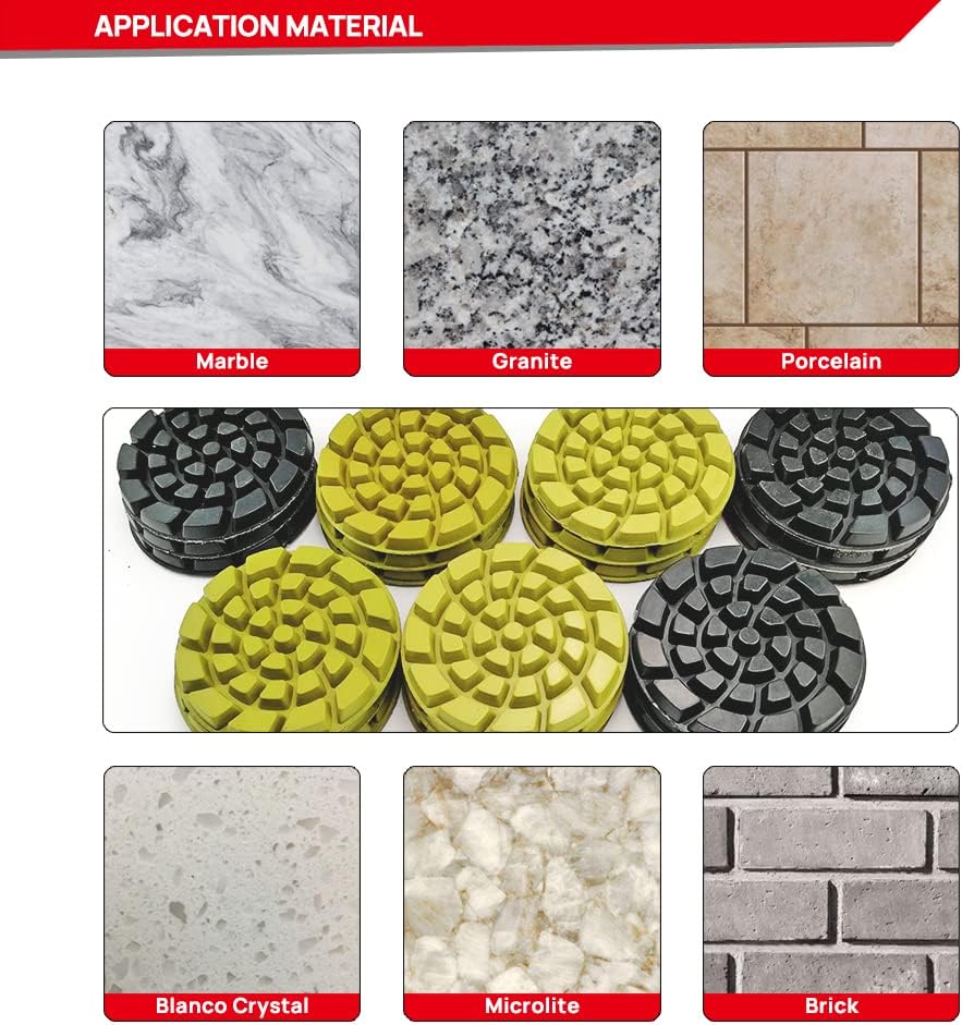 DT-DIATOOL Diamond Floor Polishing Pads Resin Bond Terrazzo Floor Diameter 4 Inch Grit 400 Pack of 6
