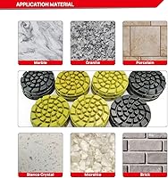 Vista 6 de DT-DIATOOL Almohadillas de Pulido de Piso de Diamante con Enlace de Resina para Piso de Terrazo Diámetro 4 Pulgadas Grano 200 Paquete de 6
