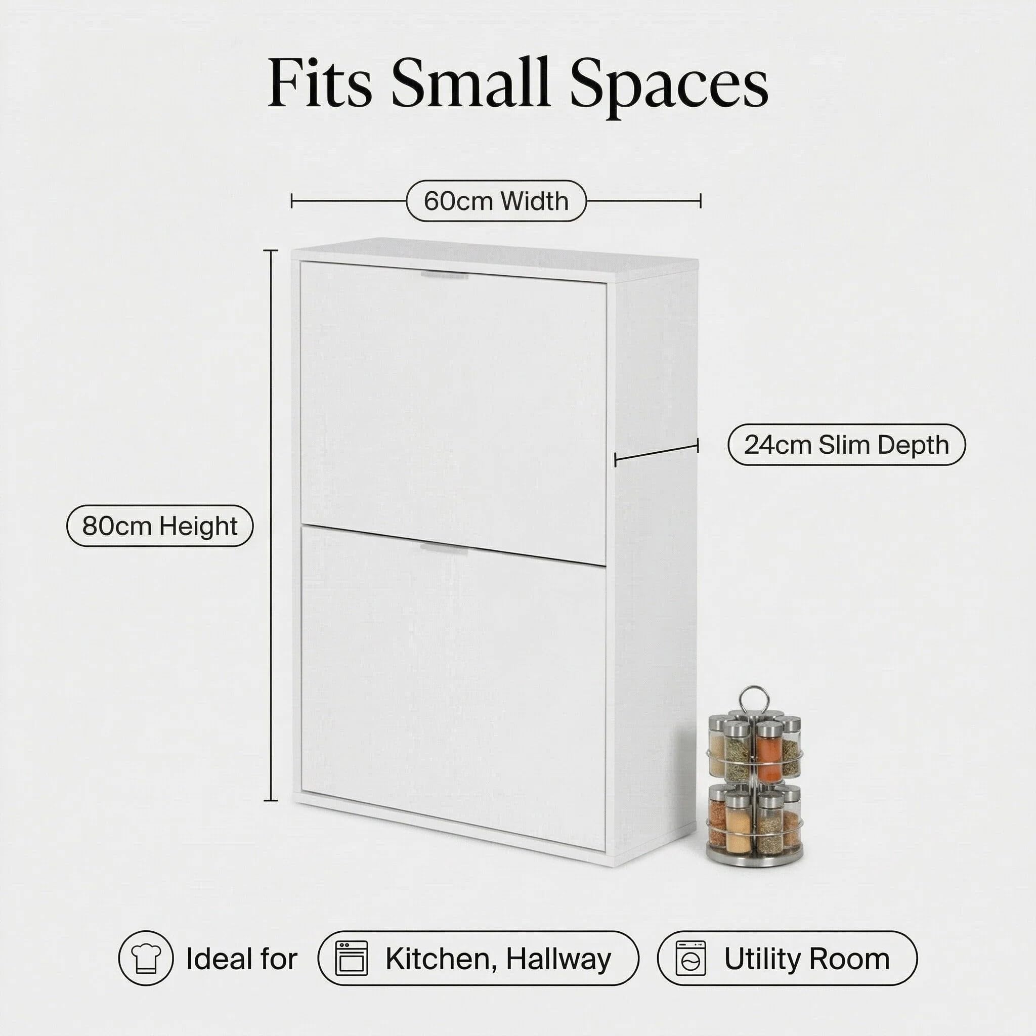 Mülleimerschrank Mülltrennsystem 4fach, Müllschrank Organizer für Küche, Abfalleimer Küche mit 4×10L, Mülleimer ausziehbar unter Spüle Alternative Weiß