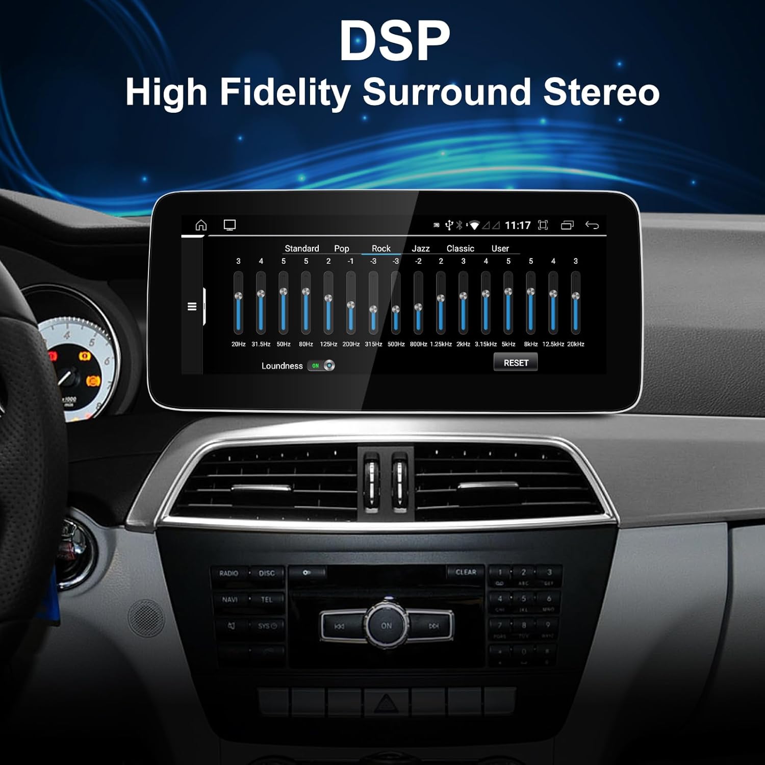 12.3'' Android 14 Car Radio Wireless Carplay Touchscreen for Mercedes Benz C Class W204 S204 2011-2014 NTG4.5 System Car Stereo, Support Wirless Android Auto, Navigation,Camera