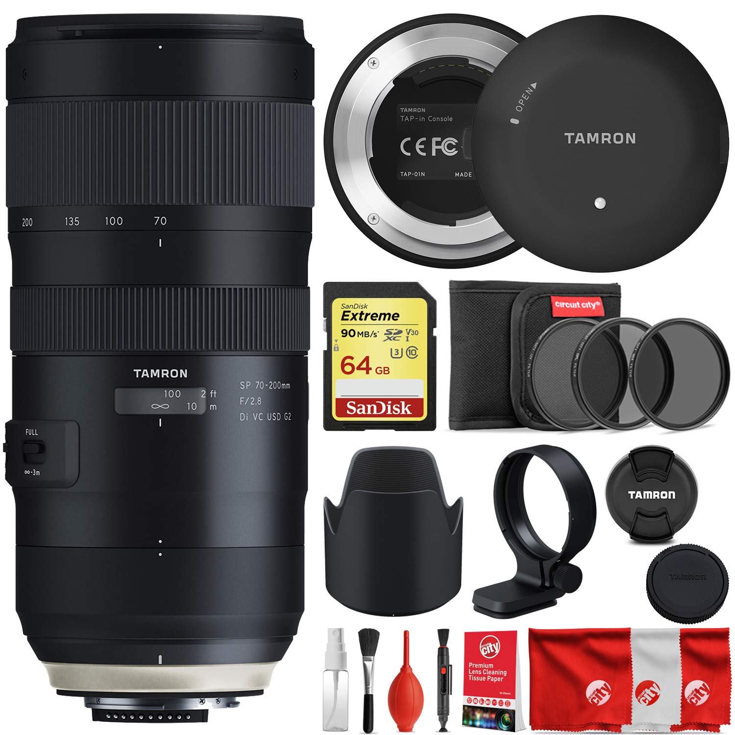 Tamron SP 70-200mm F/2.8 Di VC USD G2 for Nikon Bundle with Tap in