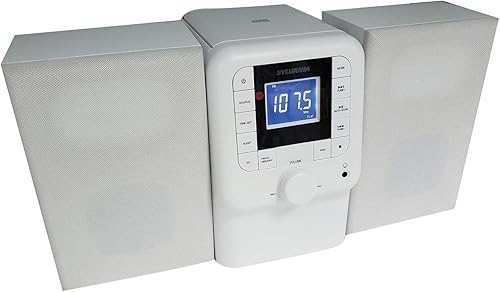 Miniatura 4 de SYLVANIA SRCD2732BT-WHITE Sistema de microsistema Bluetooth con radio FM y reproductor de CD (blanco) (renovado)