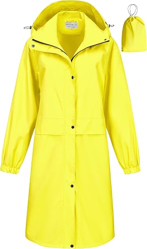 CREATMO US Women's Raincoats With Hood Light Rain Jacket For