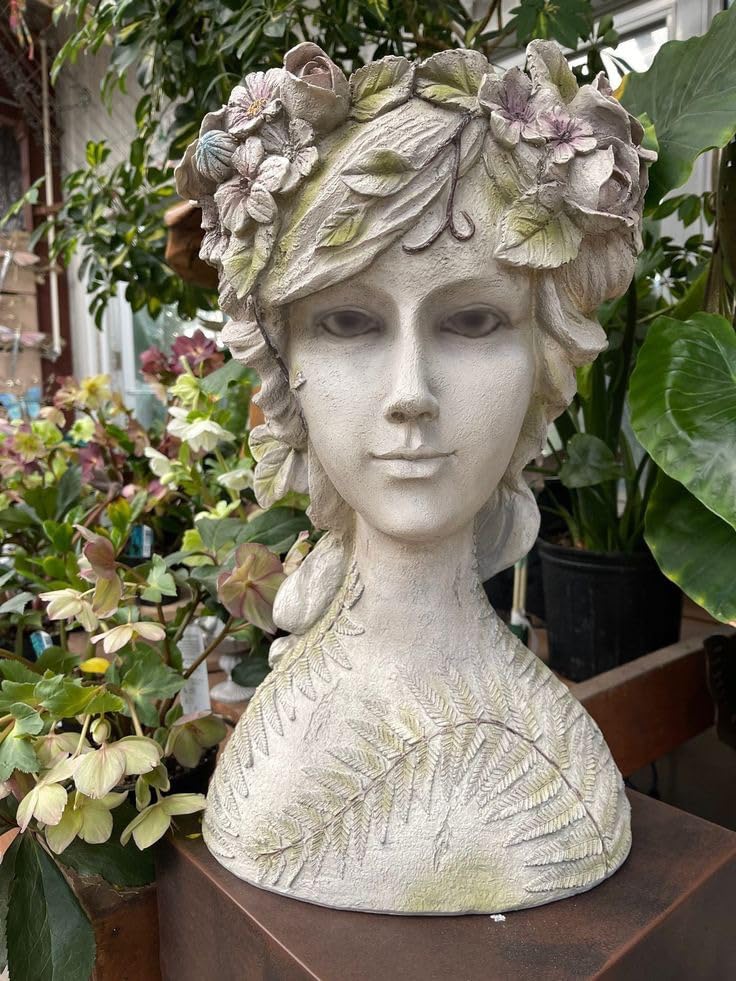 Miniatura 2 de DiliComing Head-Planter Face-Planters Pot - Macetas de flores de 10 pulgadas para exteriores con orificio de drenaje, maceta de cara de flores Head