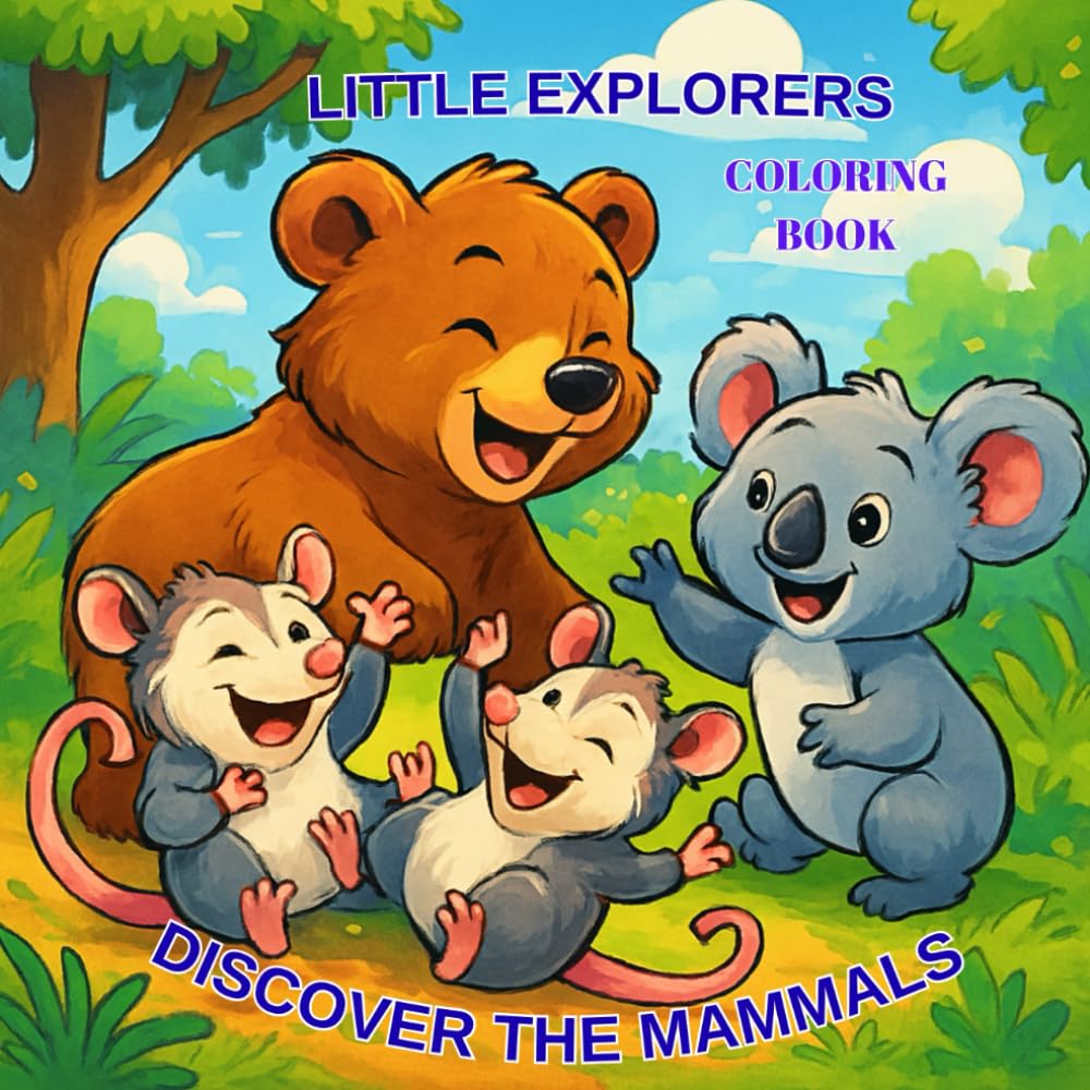 Little Explorers Discover The Mammals Coloring Book: 26 Fun Illustrations of Mammals in Alphabetical Order