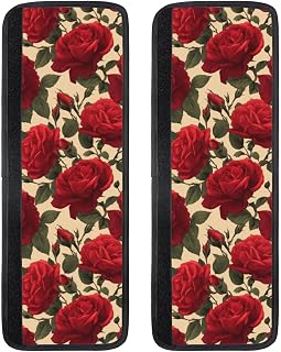 Large Lush Roses Valentine Red Refrigerator Door Handle Cover 2pcs Dishwasher Microwave Stove Handles Fridge Protector