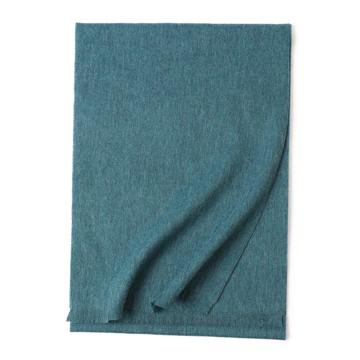 YUONNY Bufanda Larga de Lana de Color Sólido para Mujeres Hombres, Unisex Super Suave Barba Corta Pañuelo de Lana Cálido, Otoño Invierno Ligero Bufanda de Todos Los Días Blue-Green