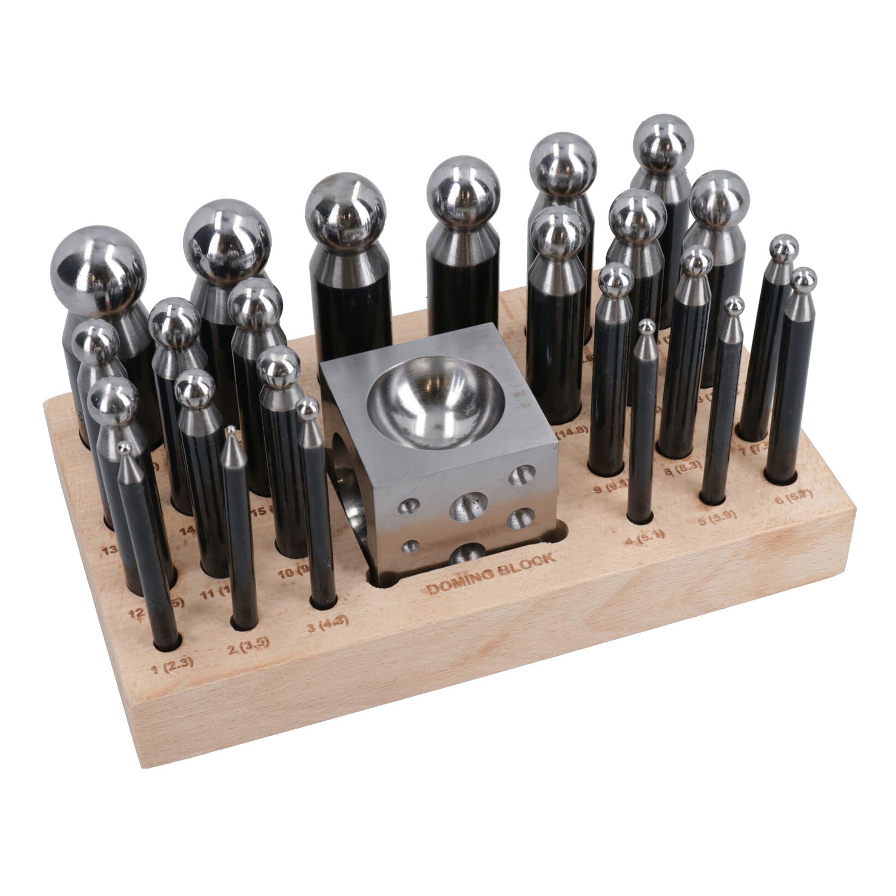 Kit de poinçons et bloc à emboutir en acier pour bijoux AB Tools 25 pièces