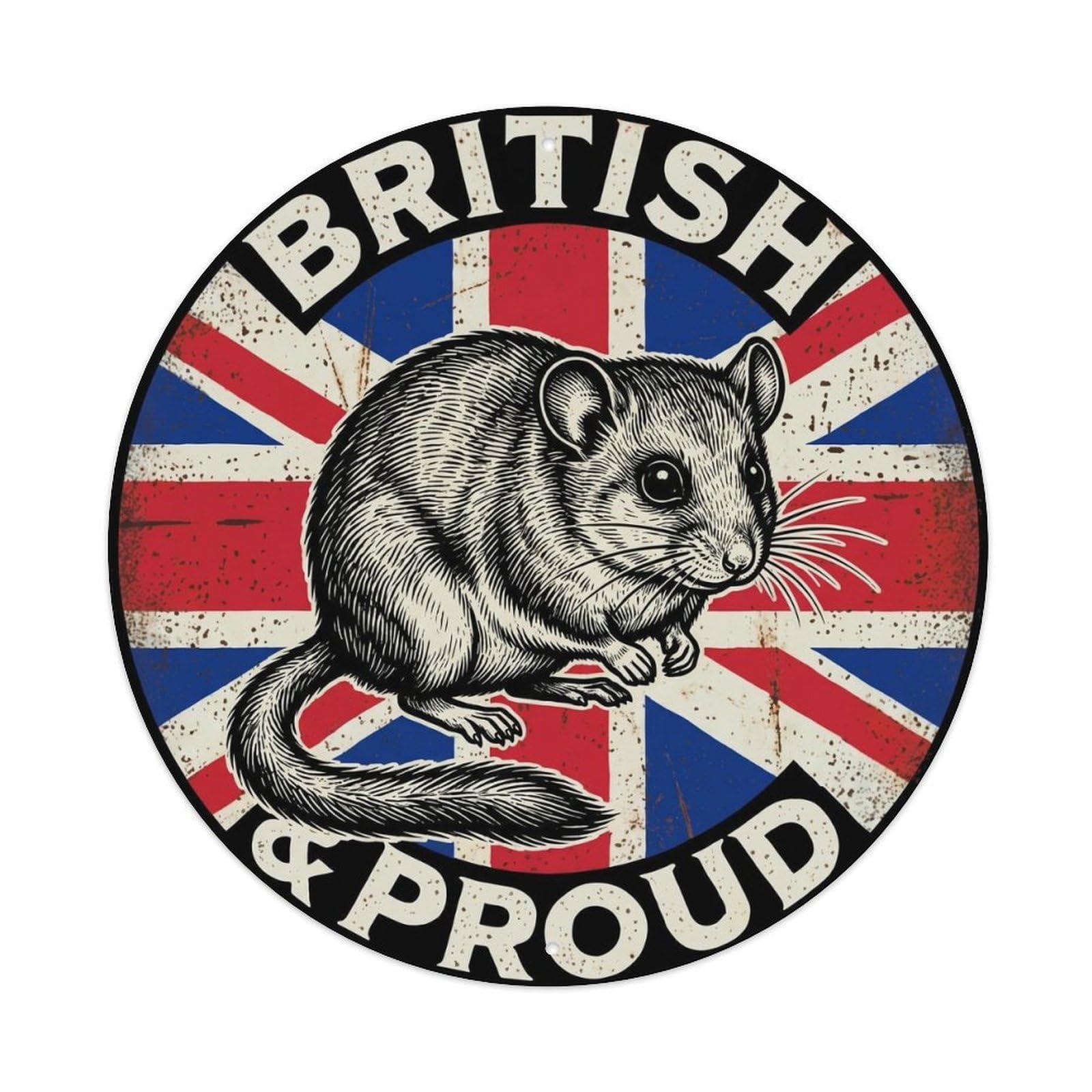 British Proud Dormouse Wildlife Heritage Emblem Metal Tin Sign
