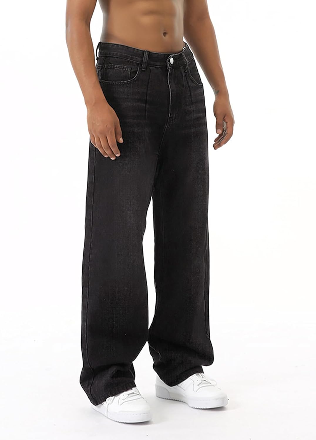 EMMIOL Baggy Jeans Men,y2k Jeans Cargo Design Wide Leg Loose Fit,Mens Denim Pants Vintage Skater Streetwear Relaxed - Image 5