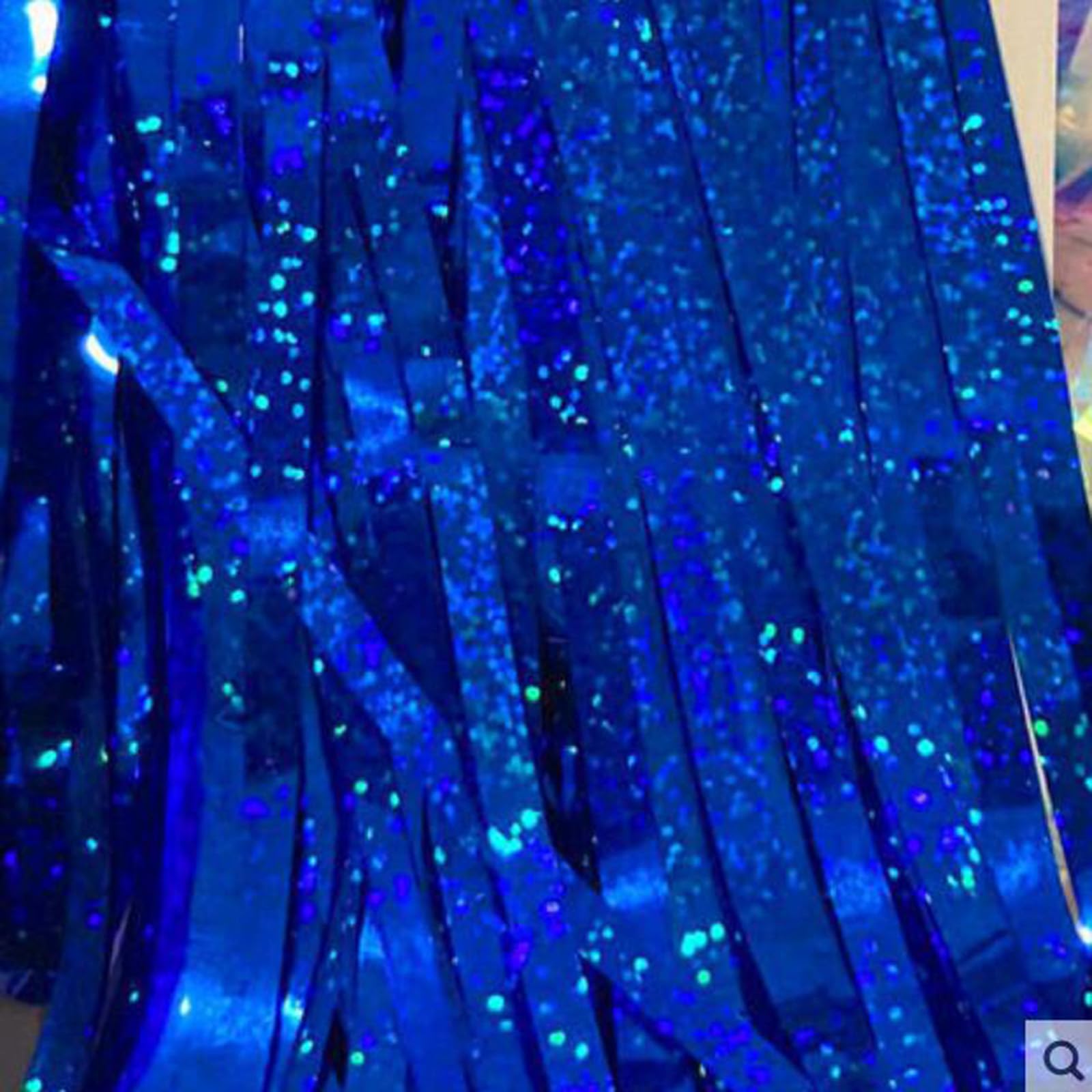 AILEXI 2pcs Rideau Frangé De Feuille 1M X 3M Bleu Foncé - Décoration De Fête Scintillante Et Festive