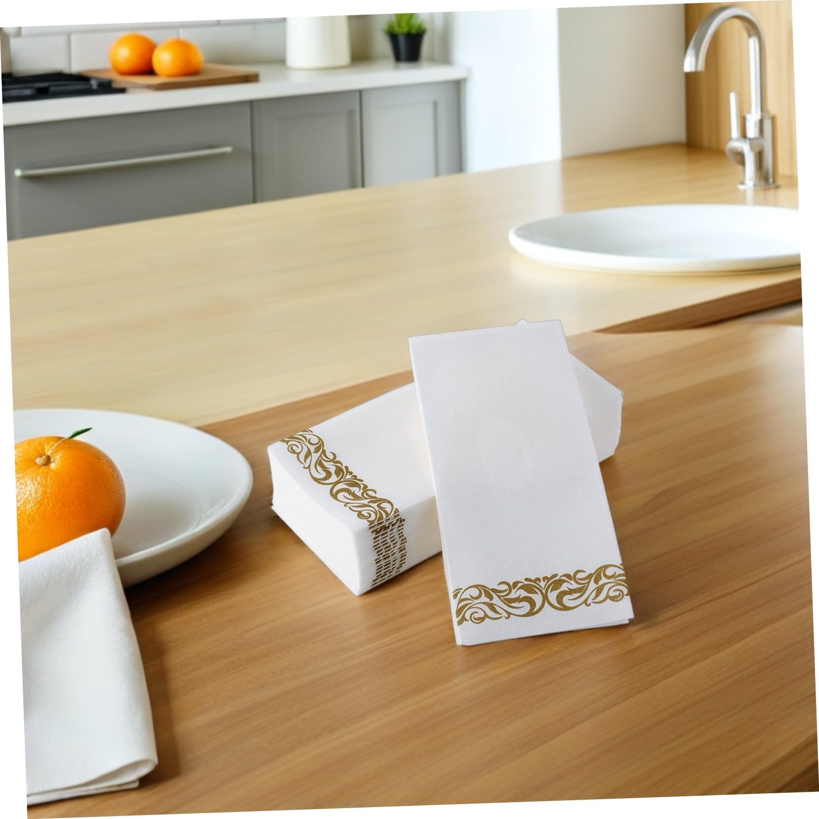 75stücke Servietten mit Aufdruck Einzeln Gefaltet für Teepartys und Formelle Abendessen Einwegpapierservietten