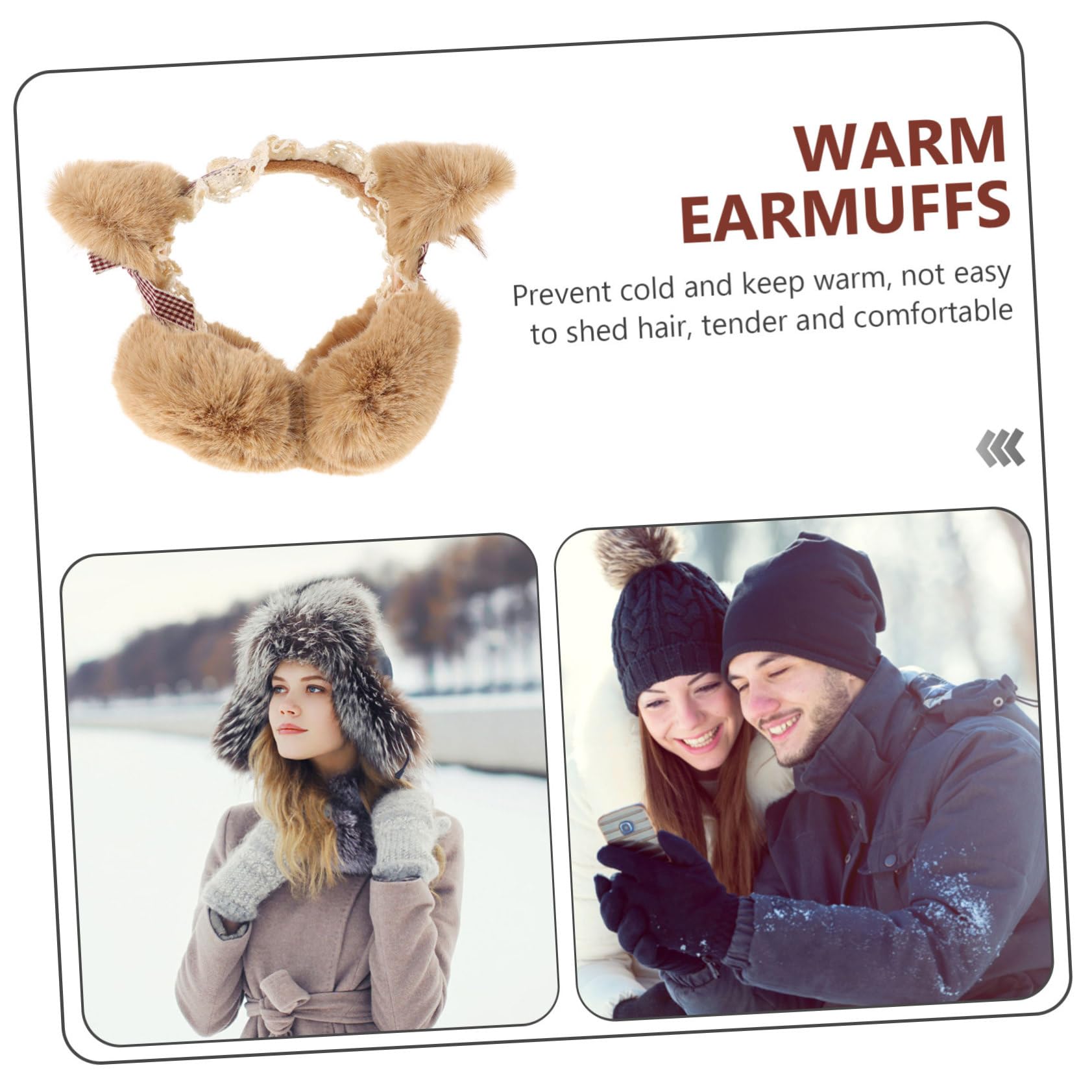 3piezas Orejeras De Invierno Para Mujer Protección Auditiva De Poliester Earmuffs Plegables y Ligeras Diseño Elegante Accesorio Para Mantener El Calor