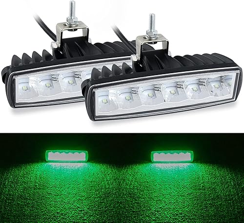 Luces LED de pesca de caza verdes, 2 piezas de 30 W, 6 pulgadas, impermeables, luces antiniebla, luces auxiliares, luces de conducción, barra para disponible en Yaxa Peru
