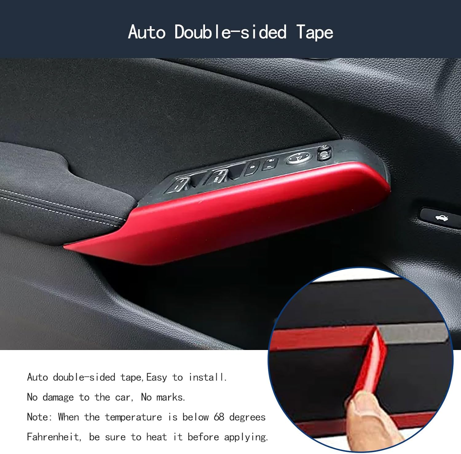 Inner Door Armrest Panel Decoration Compatible With Honda Civic 11TH GEN 2026 2025 2024 2023 2022 Door Lock Side Panel Cover ABS 4PCS(Red)