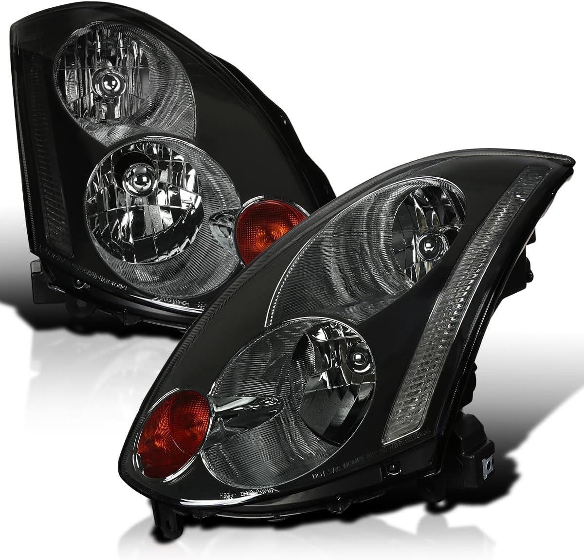 SPEC-D TUNING Light Smoke HID Type Headlights Compatible with 2003-2005 Infiniti G35 2Dr Coupe Factory HID Models Left + Right Pair Head Lights Lamps Assembly