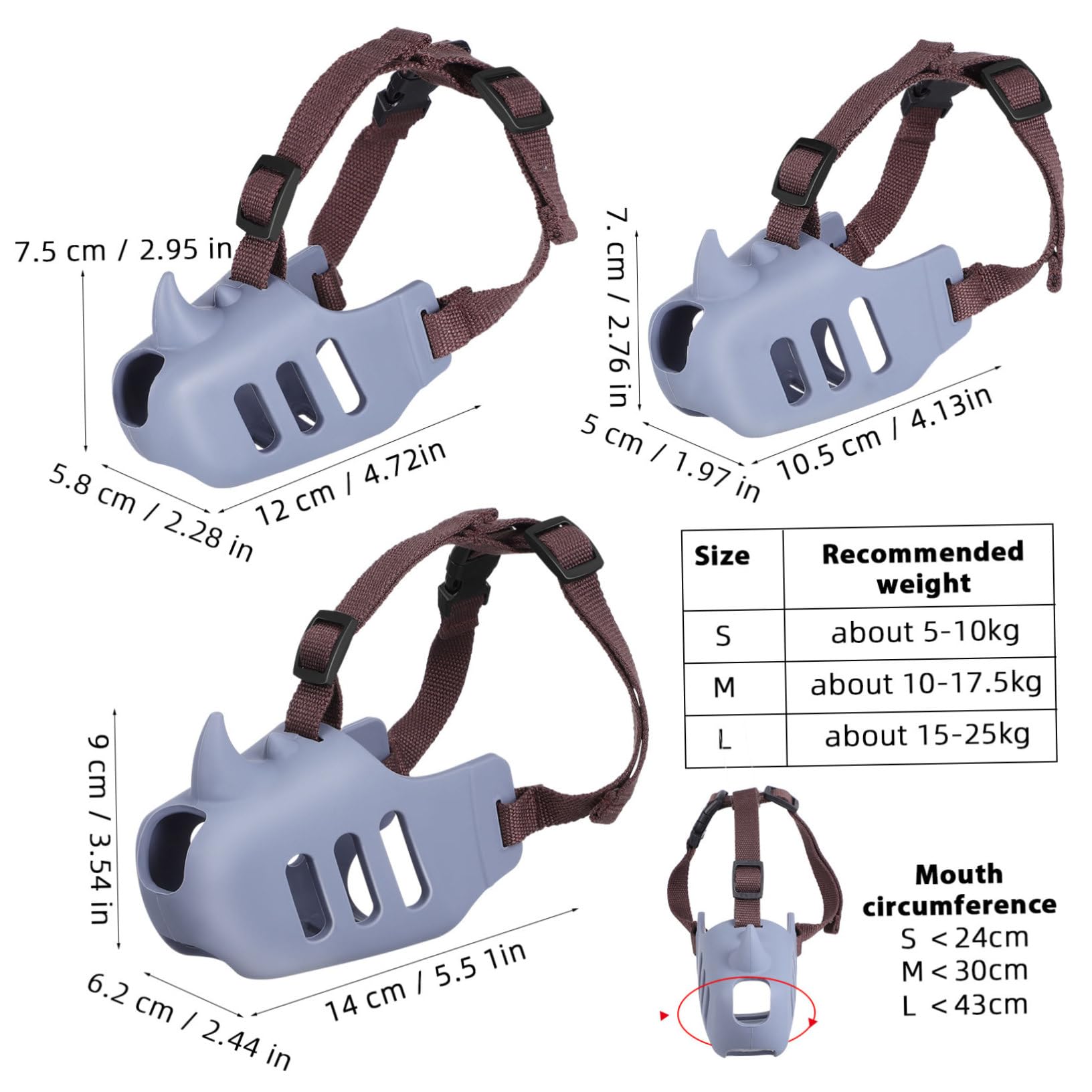 TOYANDONA Museruola Morbida per Cani in Silicone, 3 Pezzi, Comoda Vestibilità, Riduce L’abbaio, per Cani Medi e Grandi, Uso Quotidiano