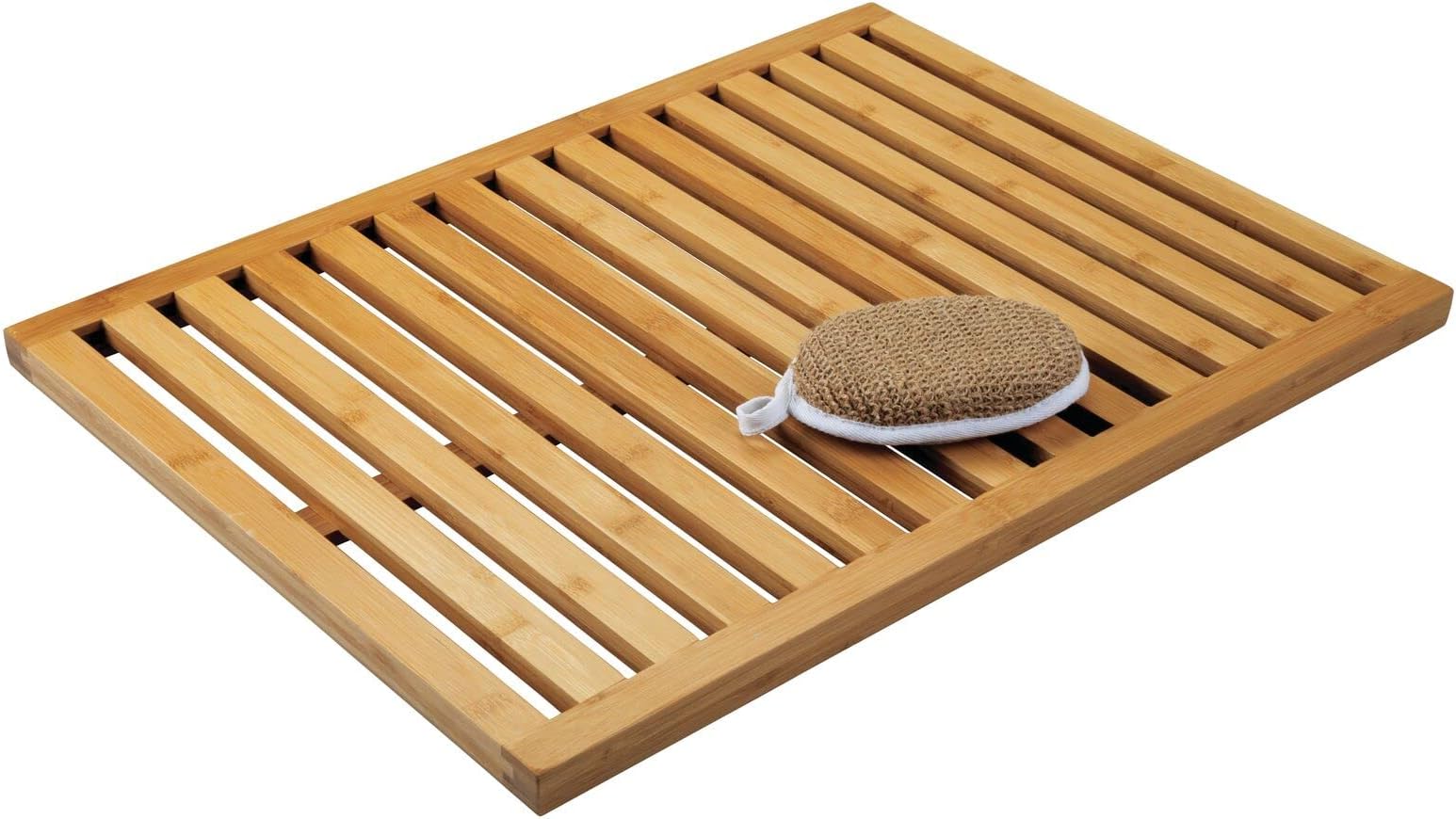 Utoplike 61x45cm Teak Bath Mat, Bathroom Shower Mat, Mon Slip Wooden
