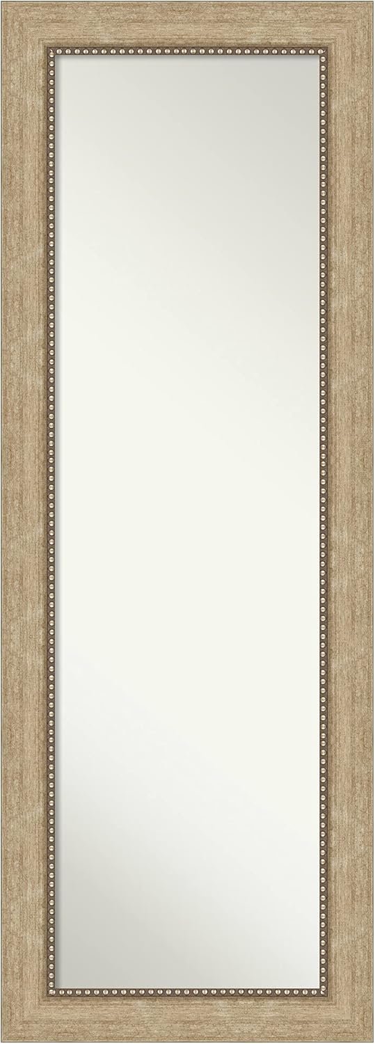 Amanti Art Gold Full Length Mirror for Door, 53x19 Astor Champagne Tall Wall Mirror Full Length, Mounted to Door or Closet Wall with no Visible Brackets, Casual Frame, Bedroom Decor
