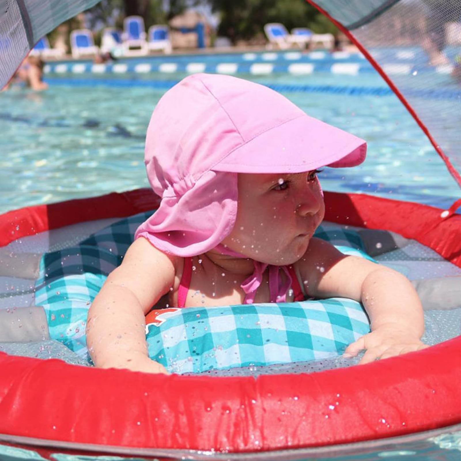 czapka przeciwsłoneczna regulowana dla dzieci UPF 50+, letnia czapka plażowa (M)