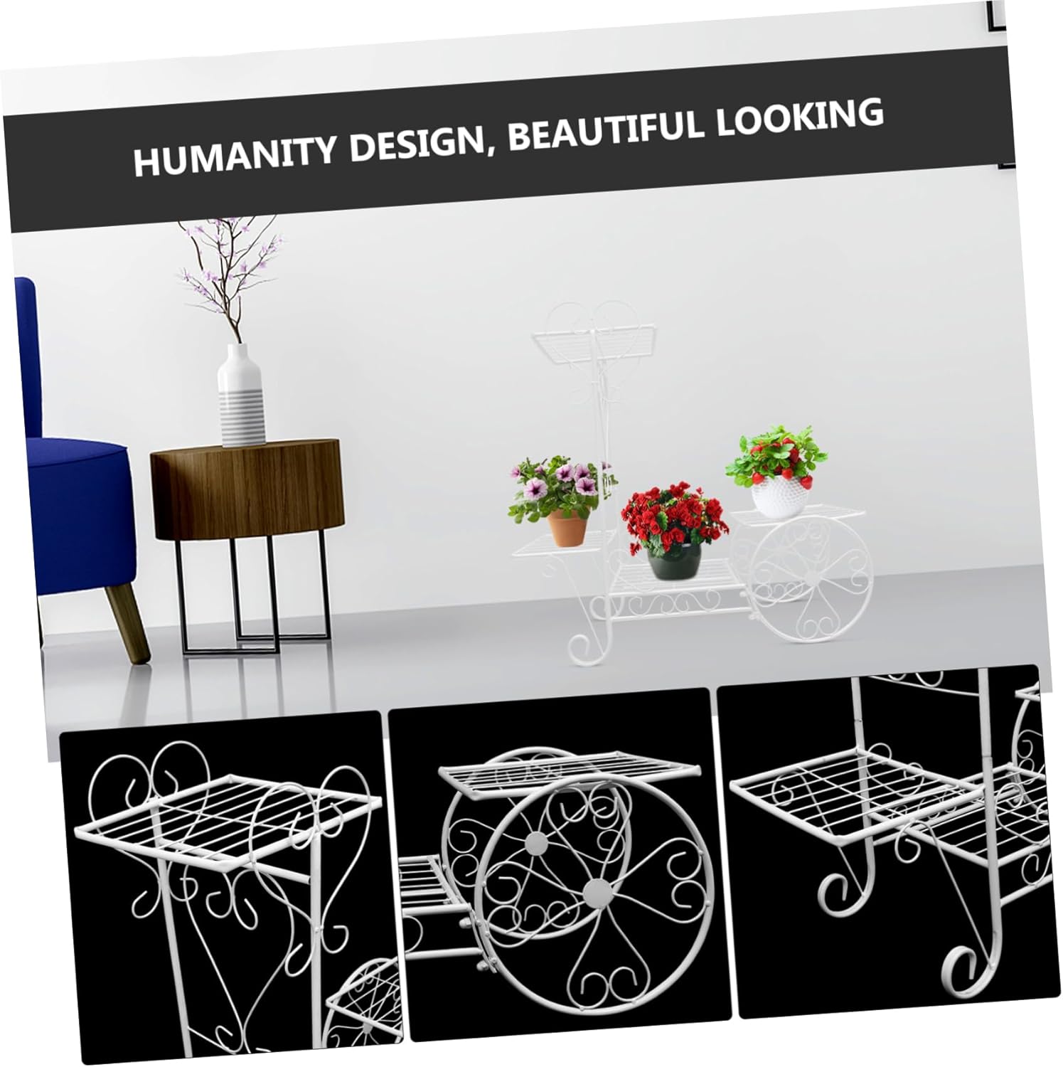 Elegant Iron Flower Pot Stand Plant Stand Indoor Plant Shelf for Home Decor and Clean