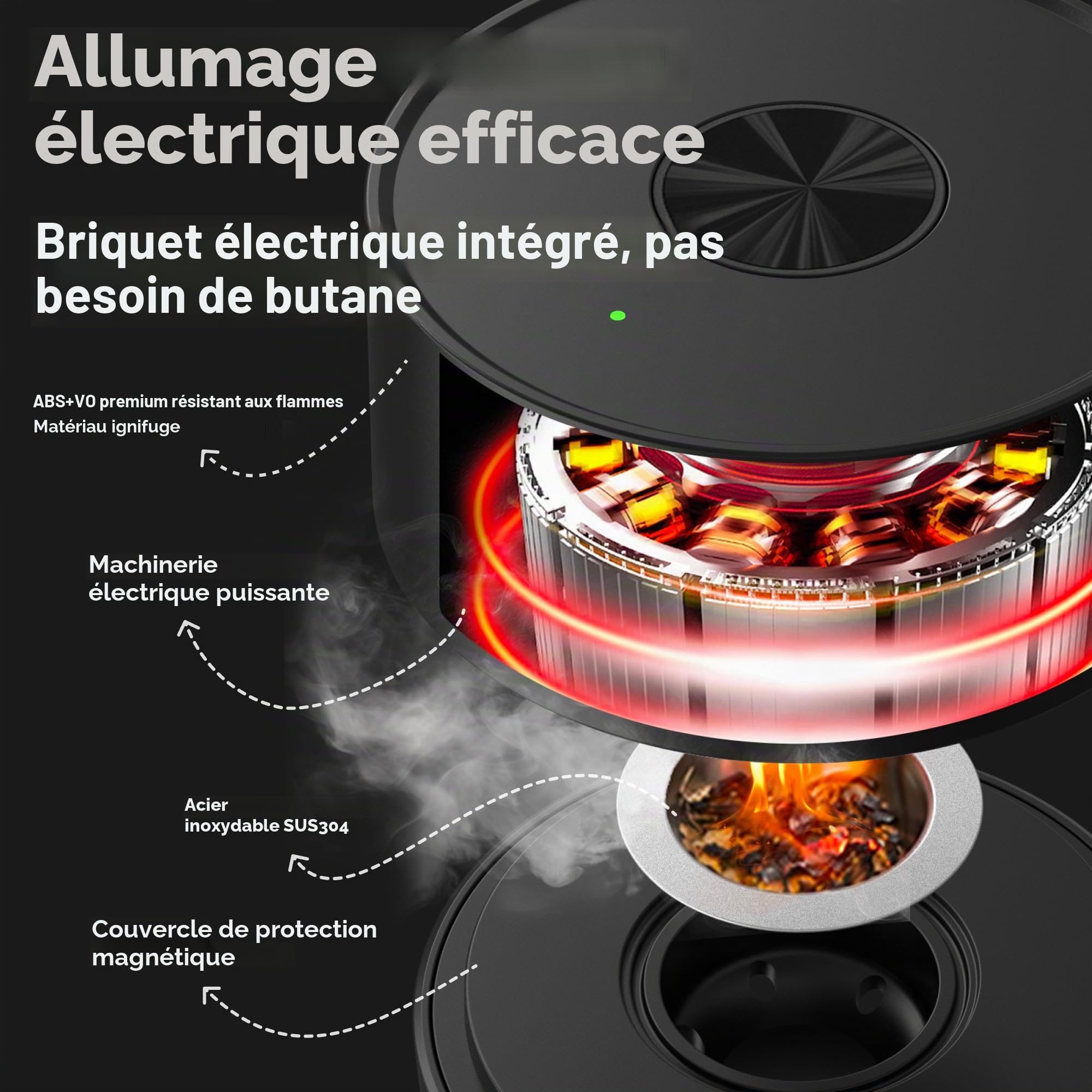 SMOKPUB Kit fumoir à whisky électrique avec briquet intégré, pas de butane nécessaire, kit fumoir à cocktail avec 6 copeaux de bois, kit fumoir à l'ancienne, cadeau de whisky bourbon pour homme, papa