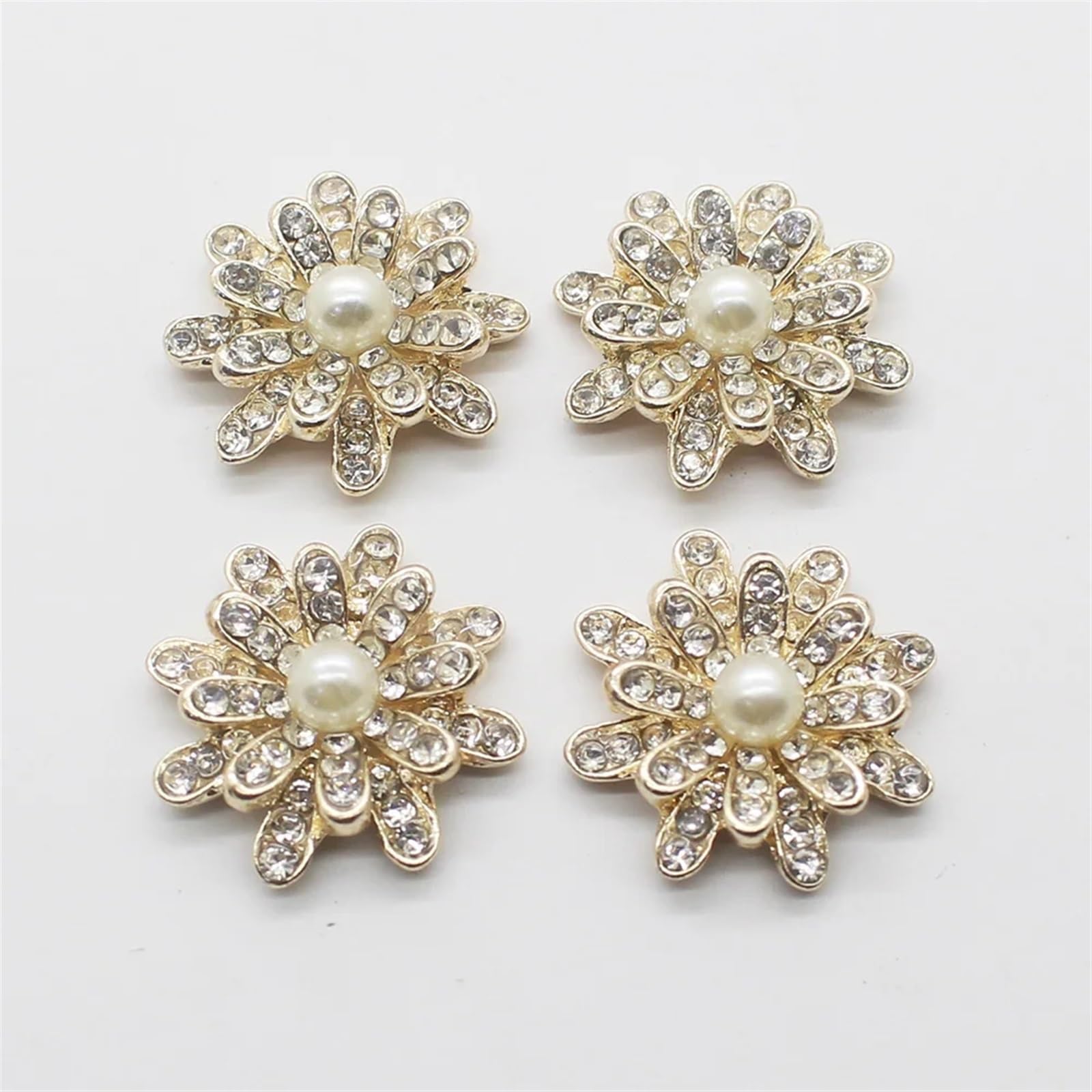 Bottoni automatici in metallo, bottoni per jeans, Bottoni 20mm 10 Pz/lotto Fiore Perla Pulsante Strass FAI DA TE Abbellimento Centro Decorazione Accessori
