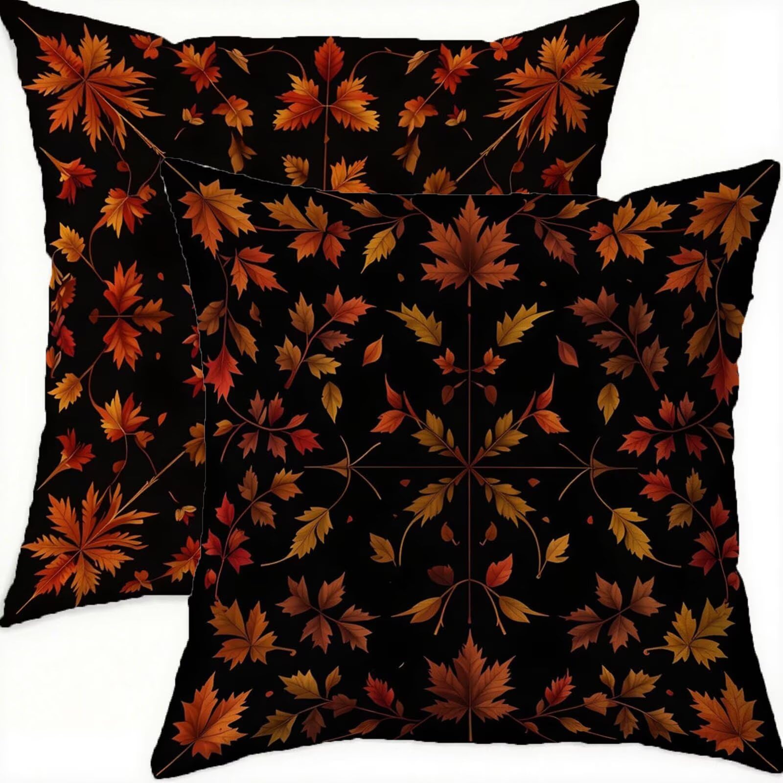 Housse coussin 65x65cm motif automne en velours pour instaurer une ambiance cocooning