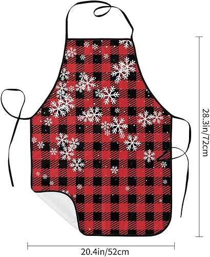 Miniatura 2 de Delantal de Navidad para mujeres y hombres, delantales de cocina de Año Nuevo, delantal de chef ajustable con bolsillo para cocinar, hornear y coser