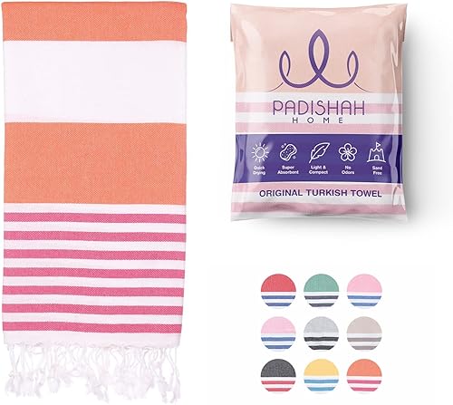 Miniatura 1 de PADISHAHHOME Toalla de playa turca de gran tamaño, 38 x 71 pulgadas, 100% algodón turco, sin arena, de secado rápido, extra grande, a rayas, toalla