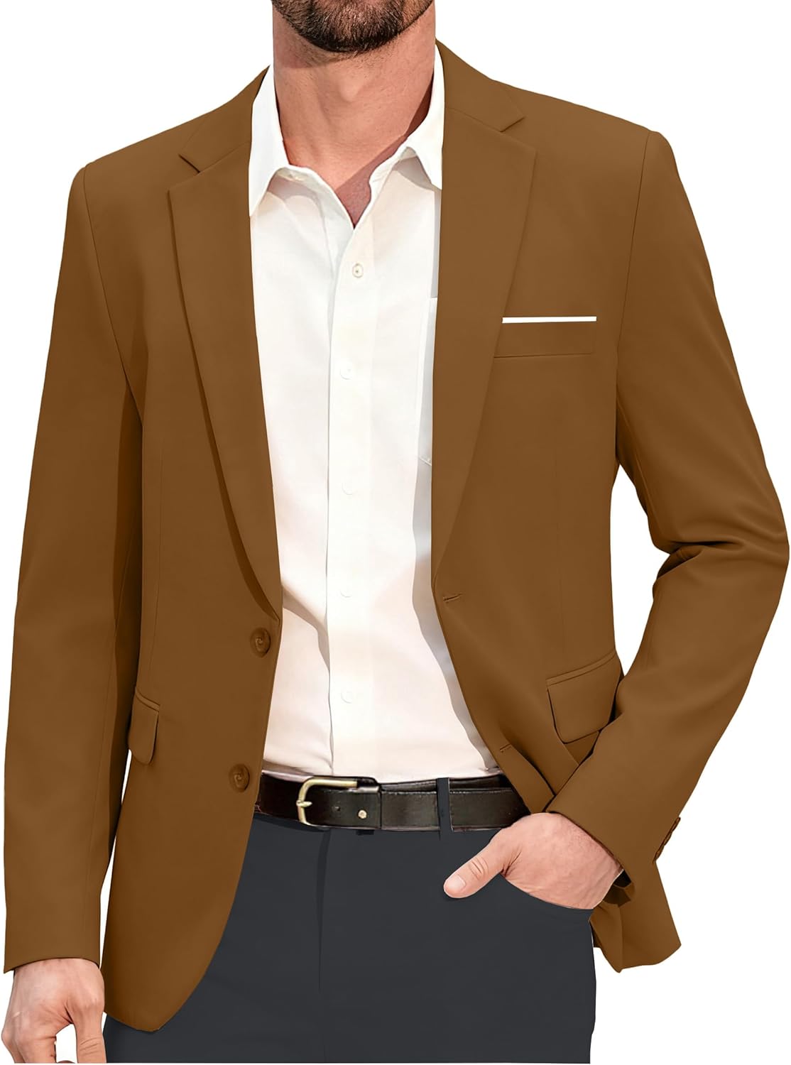 Mens Blazer Fashion Casual Formal Sport Coat Slim Fit Lightweight Business Suit Jacket Two Button Tuxedo for Wedding Prom