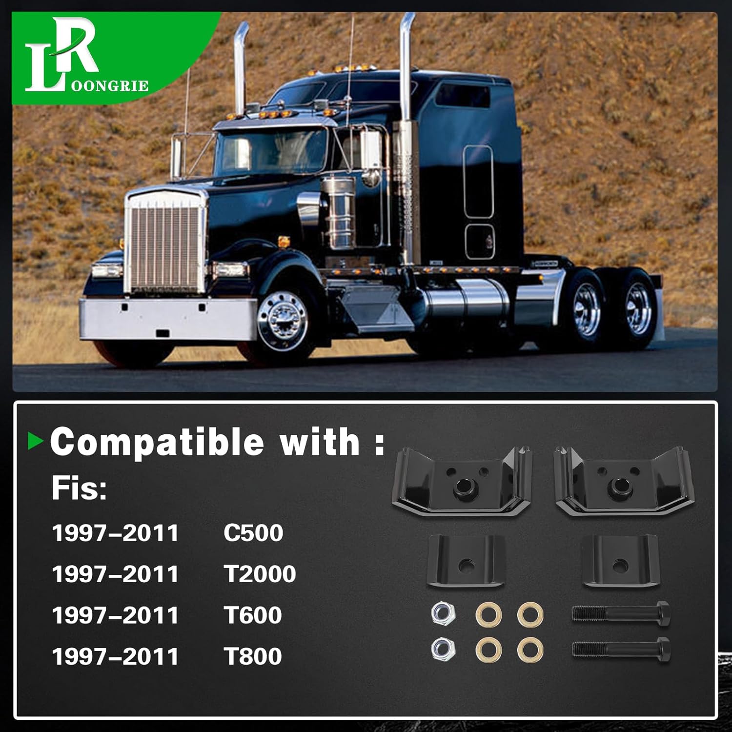 Engine Motor and Transmission Mount Kit Compatible with 1997-2011 C500 &1997-2011 T2000 & 1997-2011 T600 & 1997-2011 T800 Engine, Replace OE K066377 K066421 Set of 10