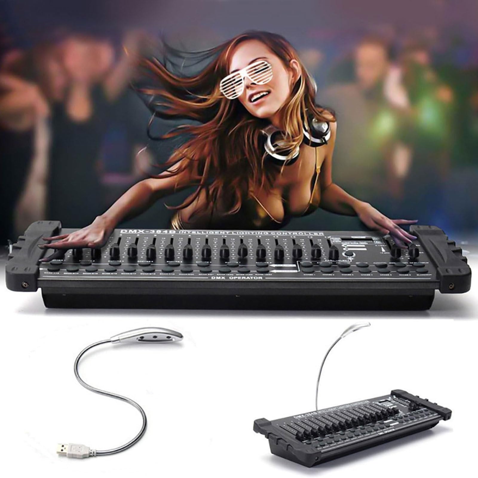 Console d'éclairage de scène DMX 384 canaux avec contrôleur de brouillard DJ