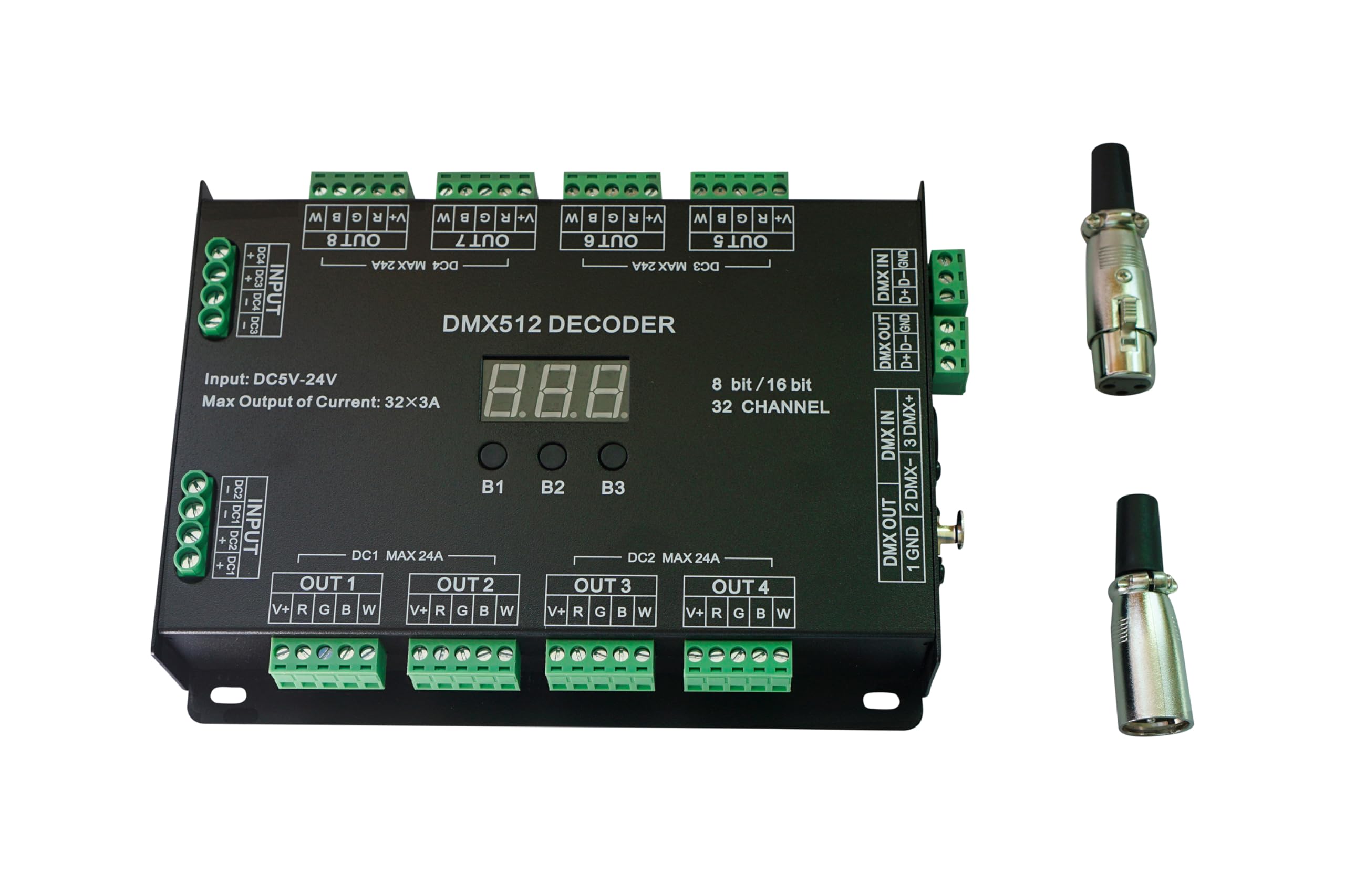 32CH RGBW DMX512 Decoder 8 Bit/16 Bit RGBW LED Controller 32 Channels Driver RGBW LED Strip Light DIM/CT/RGB/RGBW Controllder DC5V-24V