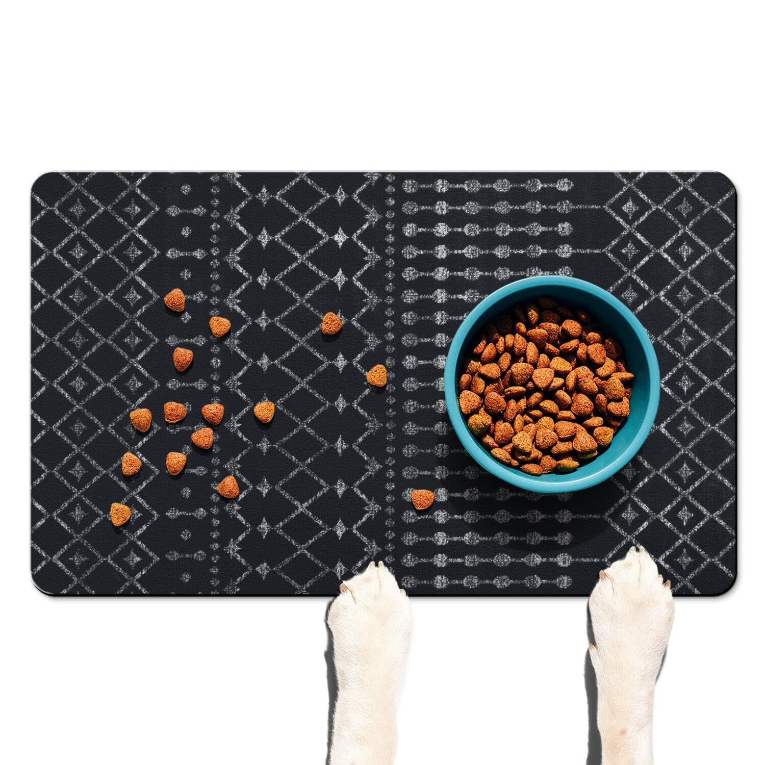 Dog Food Mats for Floors Absorbent, Cat Food Mat - Pet Cat Feeding Mat Quick Dry, Dog Bowl Mats for Water, Pet Supplies Feeding Placemat 12