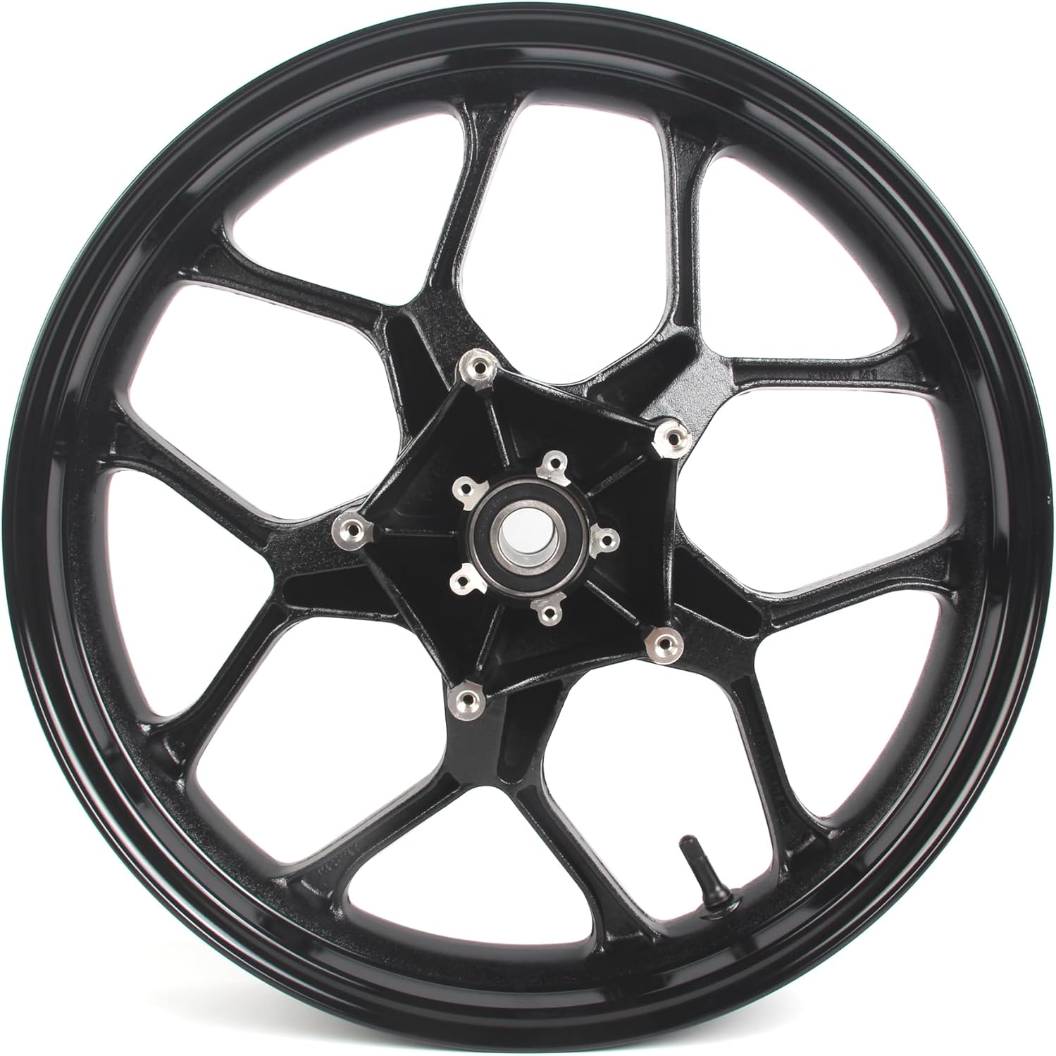 Gloss Black Front Wheel Rim and Brake Discs Rotors Compatible with Yamaha YZF R1 2015-2022 ABS include, Motorcycle Replacement Accessories Parts