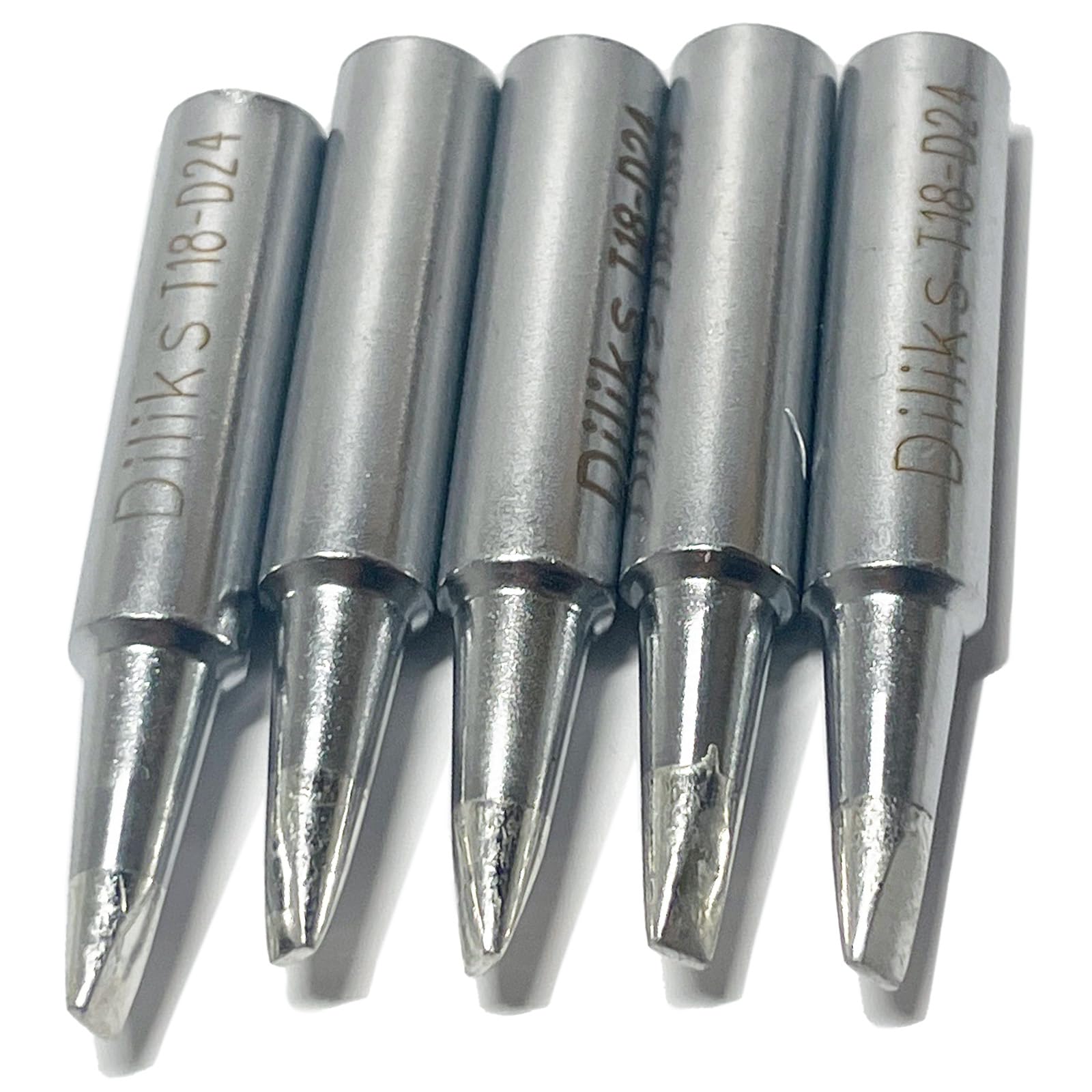 T18-C3 Soldering Iron Tips 5pcs Set, Bevel tip, For HAKKO FX-888D FX-888 FX-8801 FX-600, R3.0mm/45° x 14.5mm