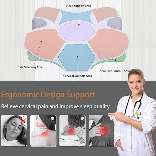 Miniatura 2 de Almohadas cervicales para el cuello para aliviar el dolor almohadas de espuma viscoelástica de contorno para el dolor de hombro - Almohada