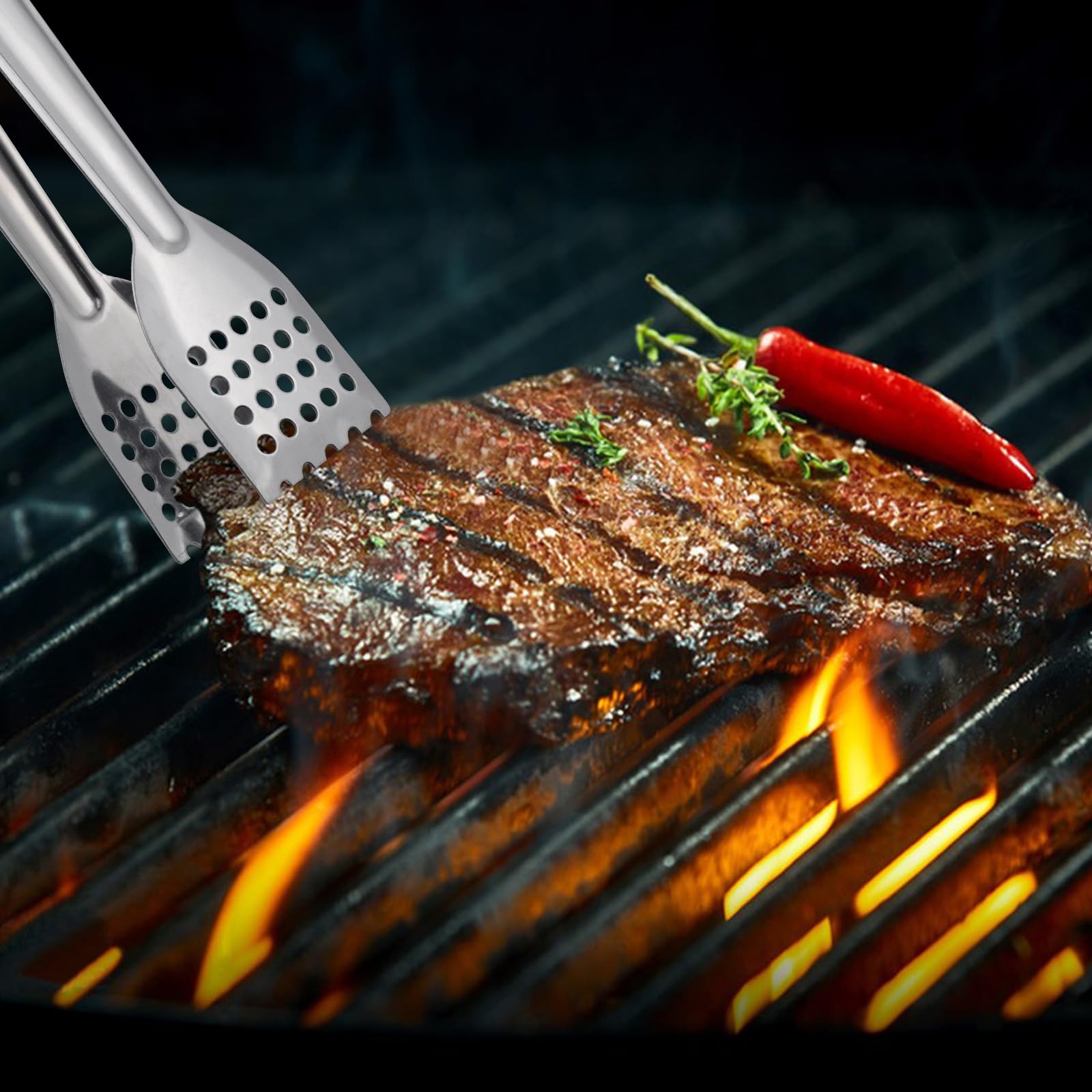 10 Pinze Da Cucina Professionali In Acciaio Inox Per Barbecue, Bistecca, Pasta E Dessert - 9 Pollici - Multiuso