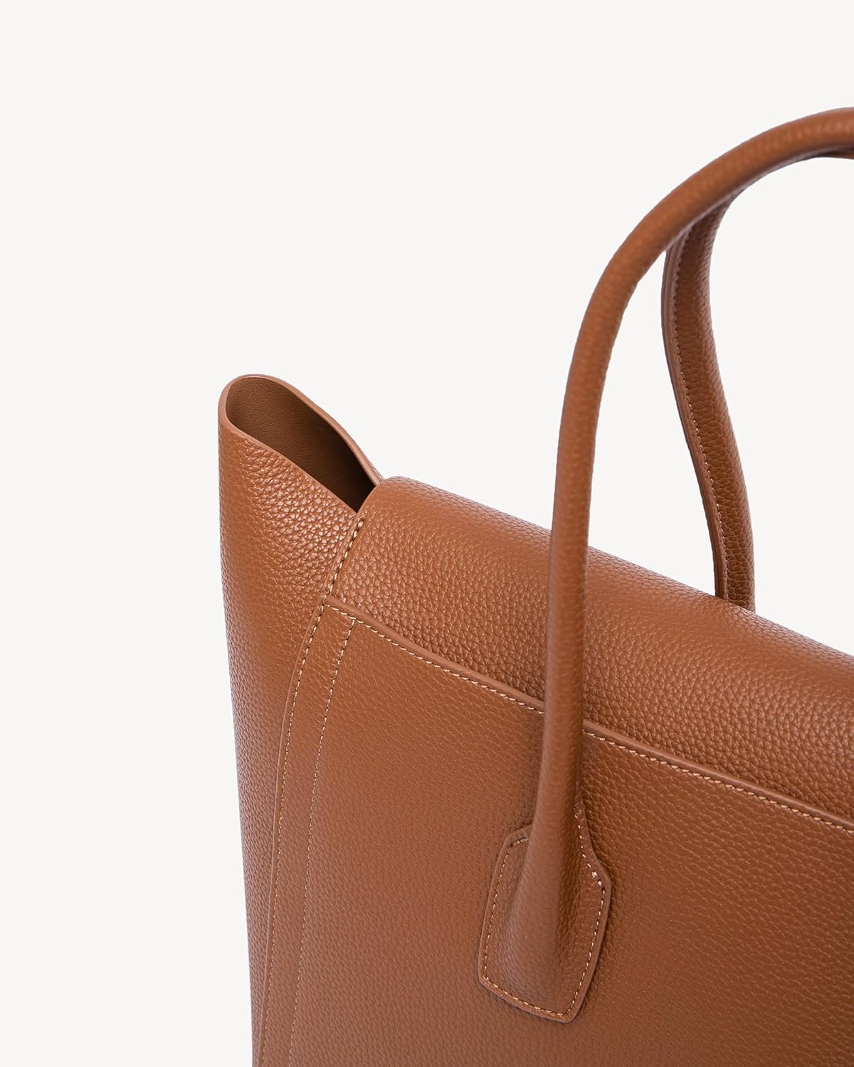 NEWBELLA Women's Vegan Leather Tote Bag, Large Capacity Bag, Vintage Hobo Shoulder Purse with Top Handle for Daily & Work (Brown Tote) - Image 6