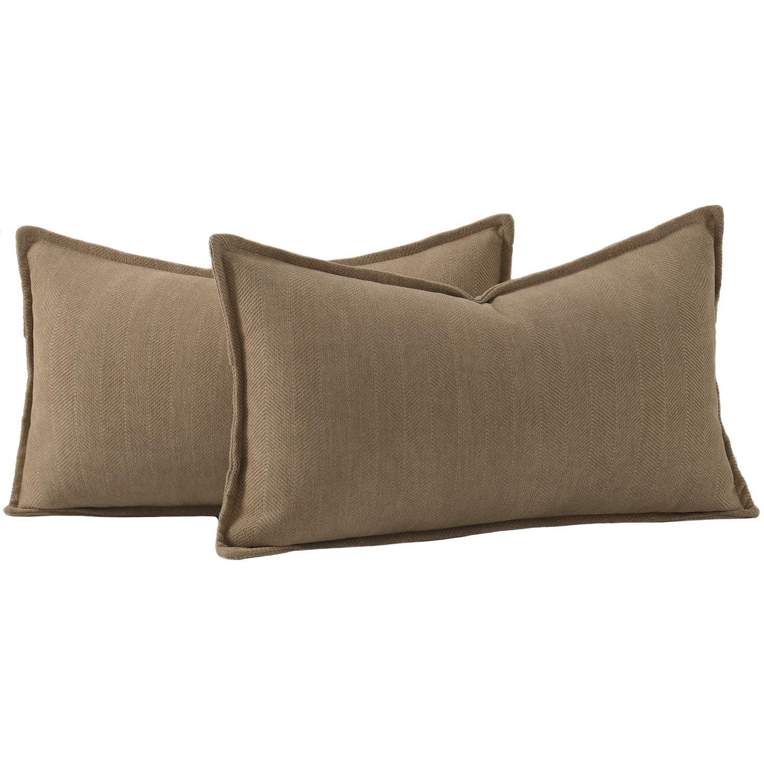 Madizz Textured Chenille Cushion Covers Set of 2 Super Soft Decorative Throw Pillow Covers Boho Pillowcases Modern Home Decor for Sofa Bedroom 12x20 inch