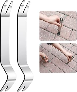 2 Pieces Patio Pavers Paver Extractor Tool Paver Removal Raise Sunken Brick Tool for Garden Lawn Yard Replace Paver Patio Blocks Auto Trim Removal Tool for Automotive Radio Stereo Dash