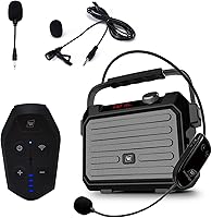 Vista 1 de Sistema PA inalámbrico con micrófono inalámbrico con micrófono de solapa Lavalier, transmisor de micrófono de solapa, amplificador de voz
