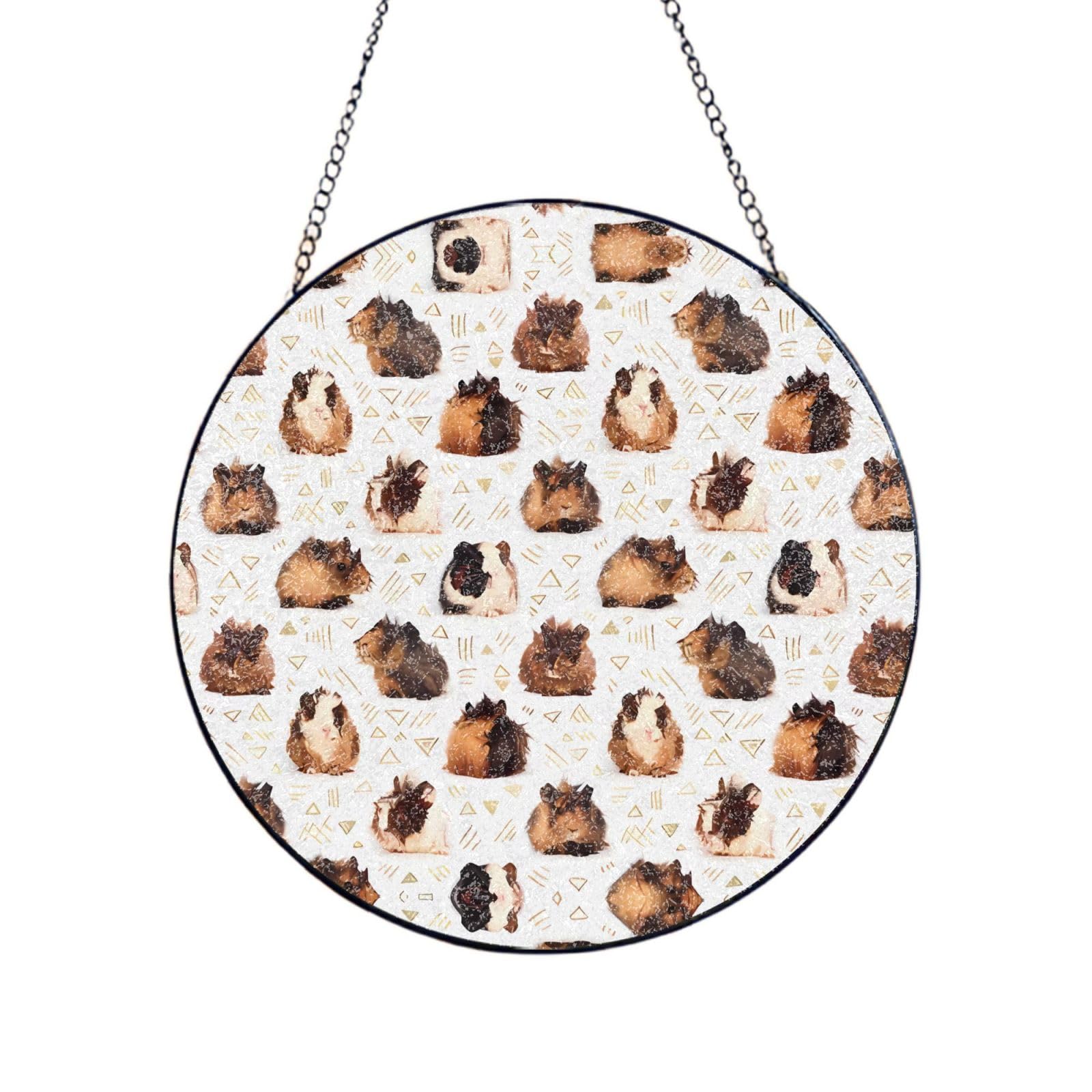 Phayah Guinea Pigs Print Glass Window Hanging Sun Catchers Suncatcher Decor For Birthday For Home Garden Porch 4in（10cm）