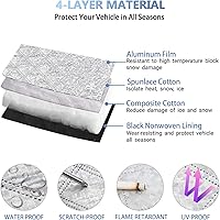 Vista 6 de CHEAYAR Cubierta de parabrisas compatible con Hummer H2 2003-2007, para hielo y nieve, hielo, rayos UV y escarcha, protector de espejo, resistente