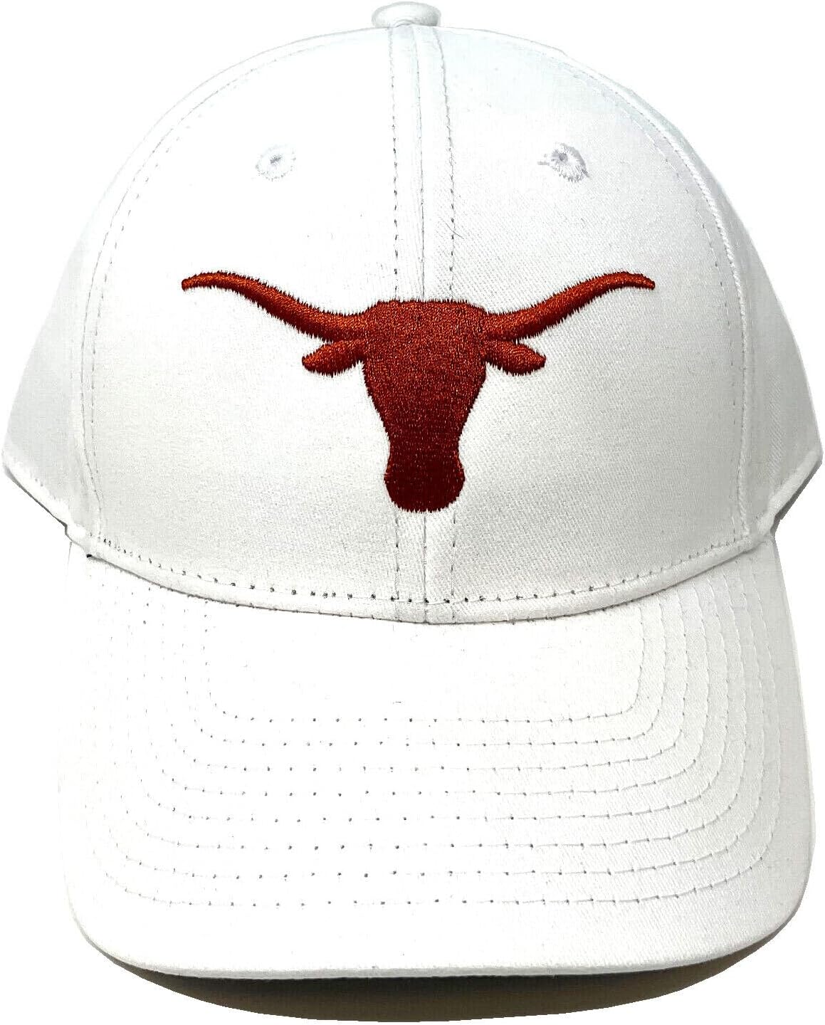 MVP Texas Longhorns Mascot Logo Solid White Curved Bill Adjustable Hat - Image 2