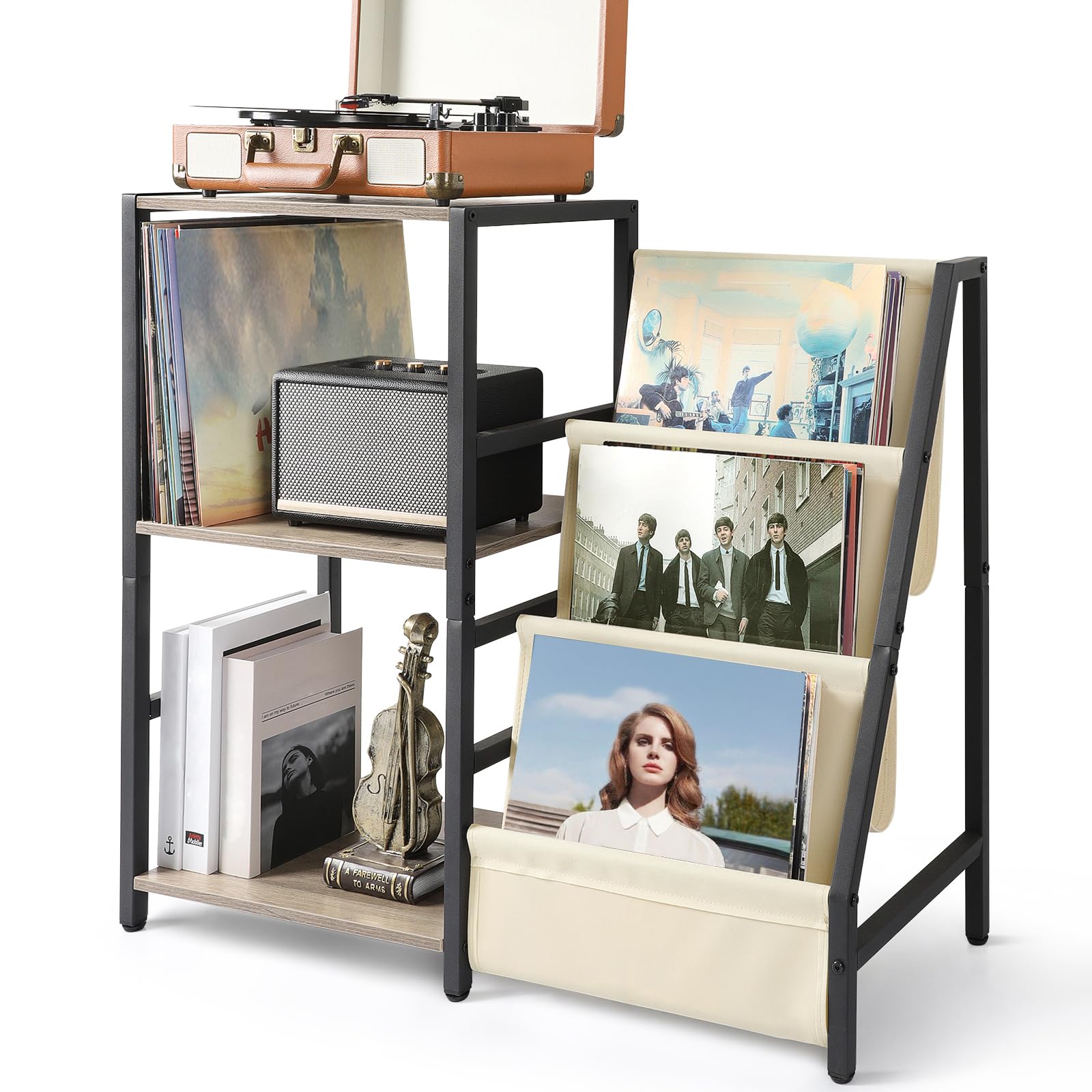 HOOBRO Schallplatten Regal - 2-ebriges Plattenregal Für Bis Zu 100 Alben