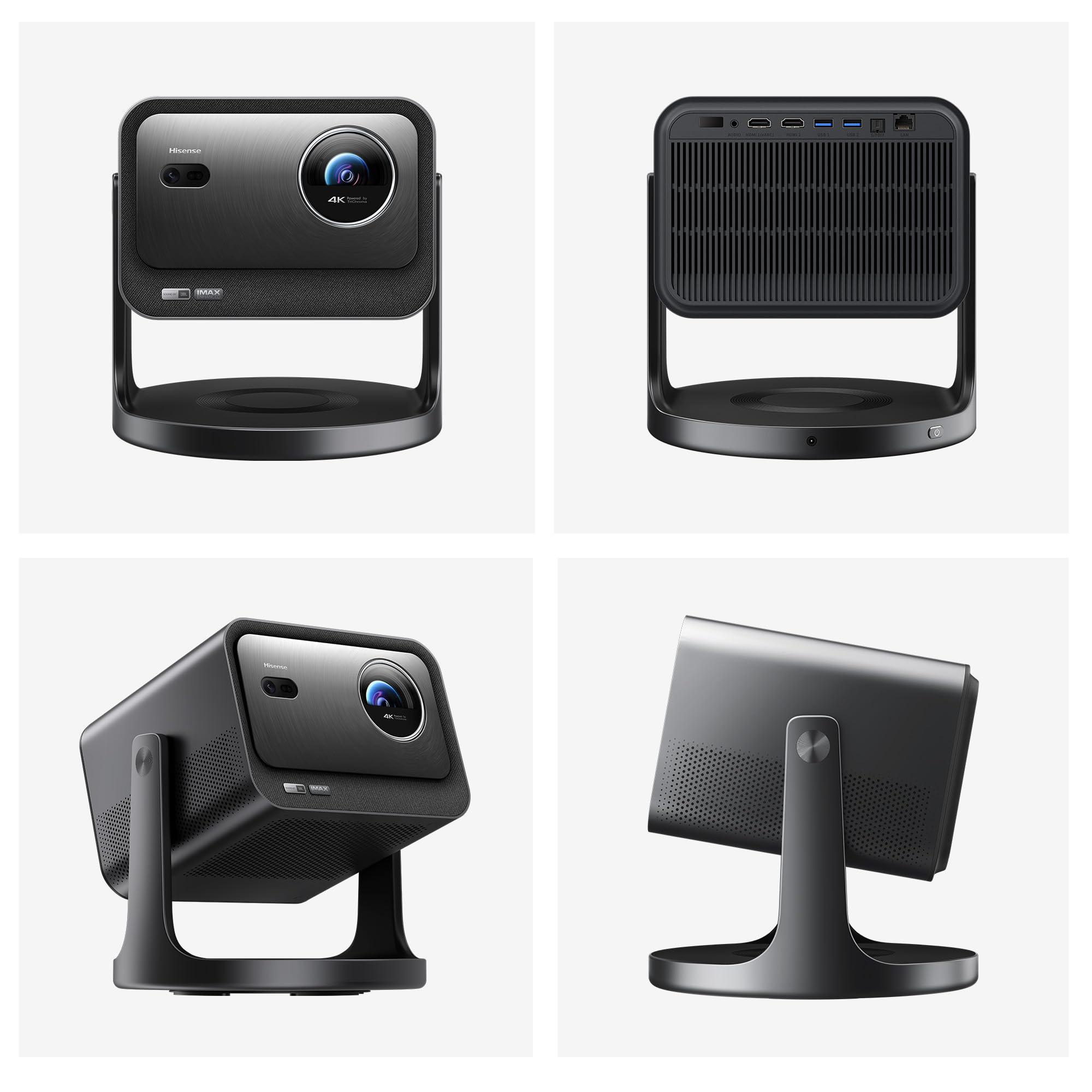 Hisense C3 - Proyector Láser TriChroma UHD 4K hasta 300", Zoom Óptico 1.0-1.3:1, 2500 Lúmenes, Contraste 2000:1, IMAX Enhanced, Dolby Vision, Movimiento 360º Horizontal, y 135º en Vertical